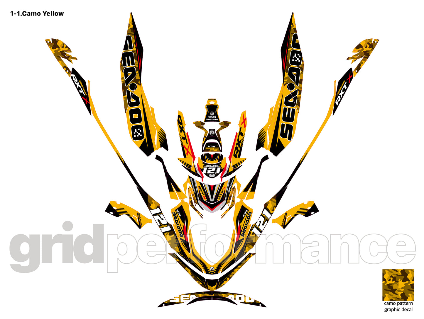 2018~2023 SEADOO RXP X 325 Graphic Decal Sticker Kit (1.Carbon)