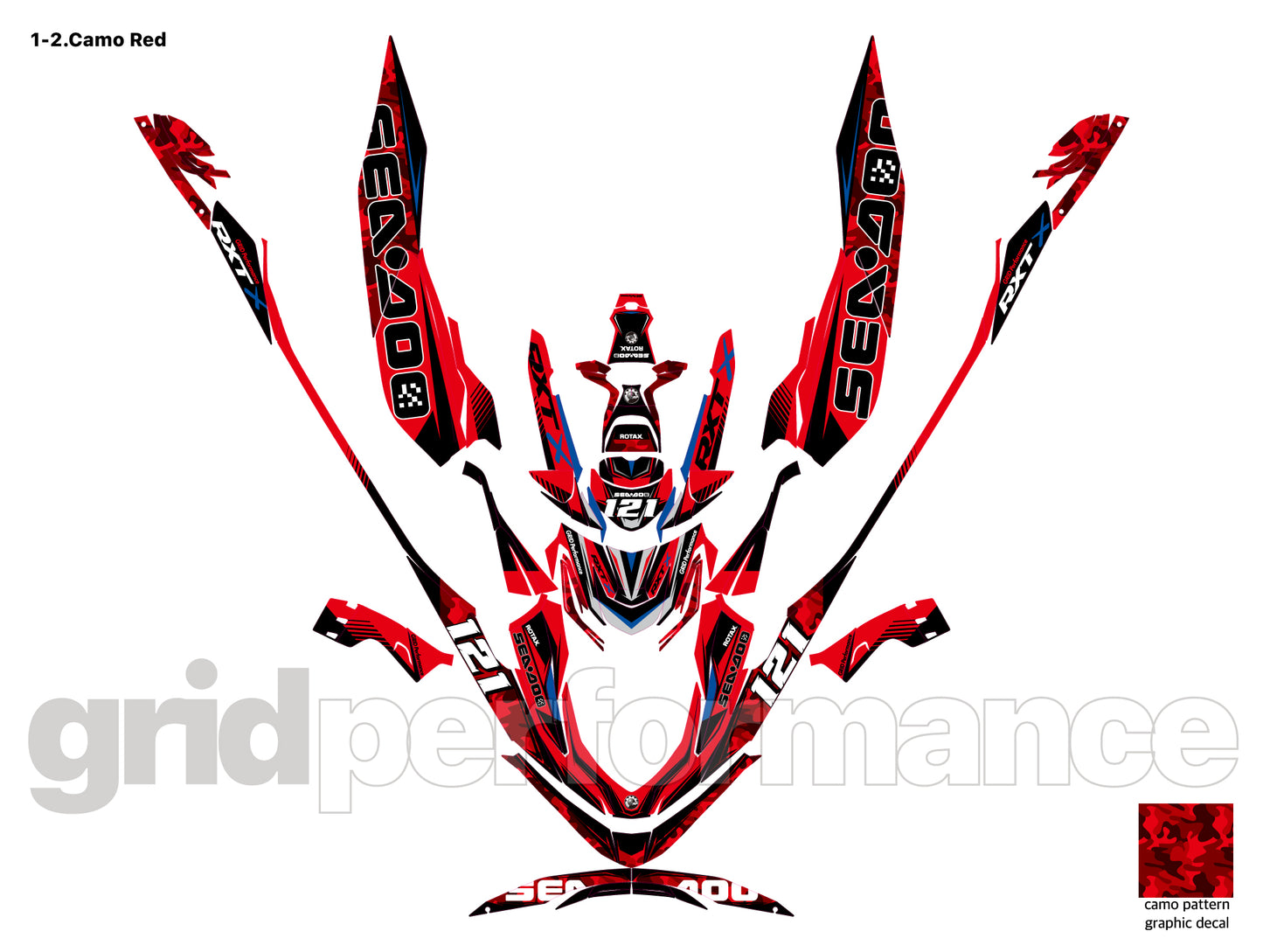 2018~2023 SEADOO RXP X 325 Graphic Decal Sticker Kit (1.Carbon)