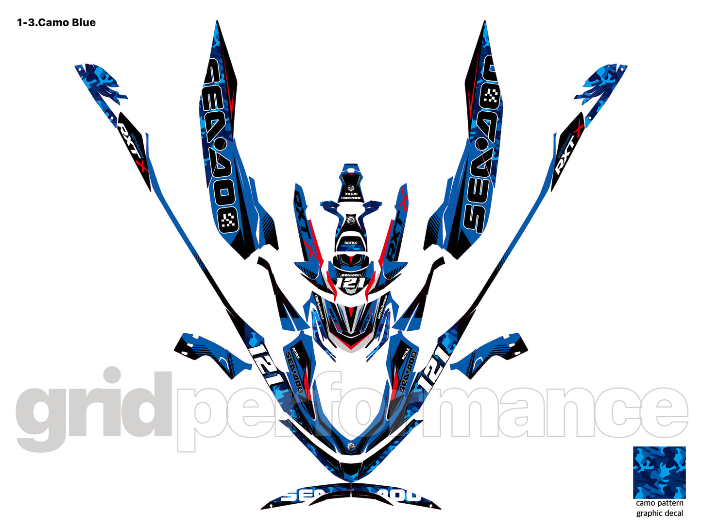 2018~2023 SEADOO RXP X 325 Graphic Decal Sticker Kit (1.Carbon)