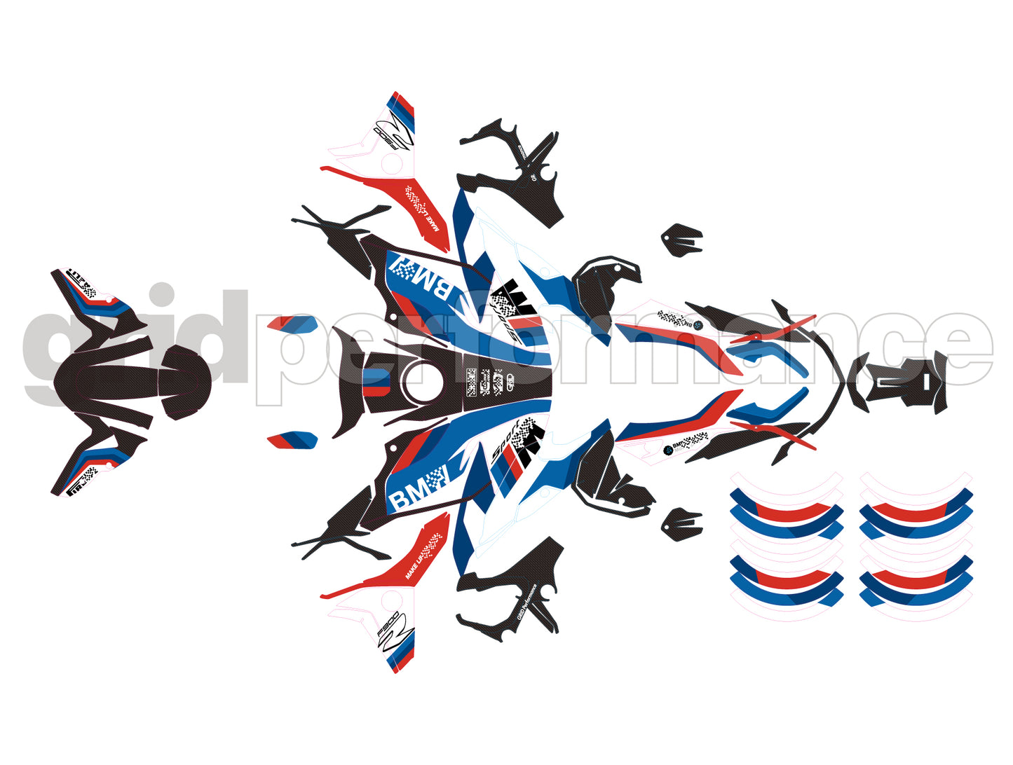 2020~ BMW F900R Graphic Decal Sticker Kit (1-2.M Carbon WB)