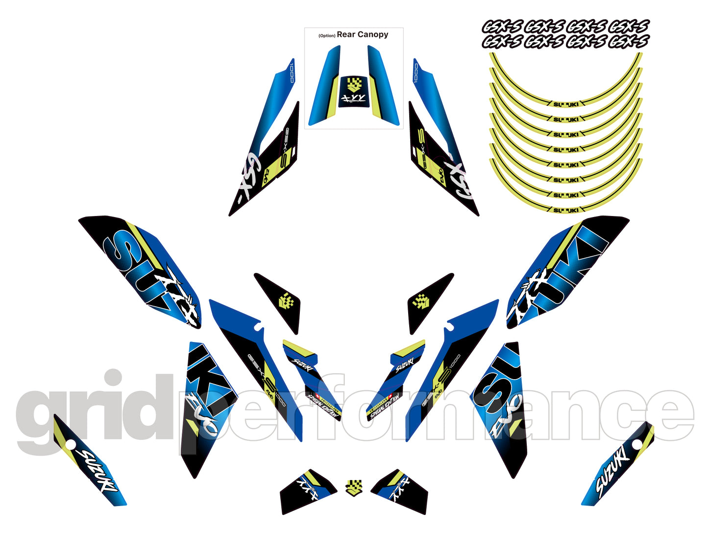SUZUKI GSX-S1000 Graphic Decal Sticker Kit (2-1.EVO)