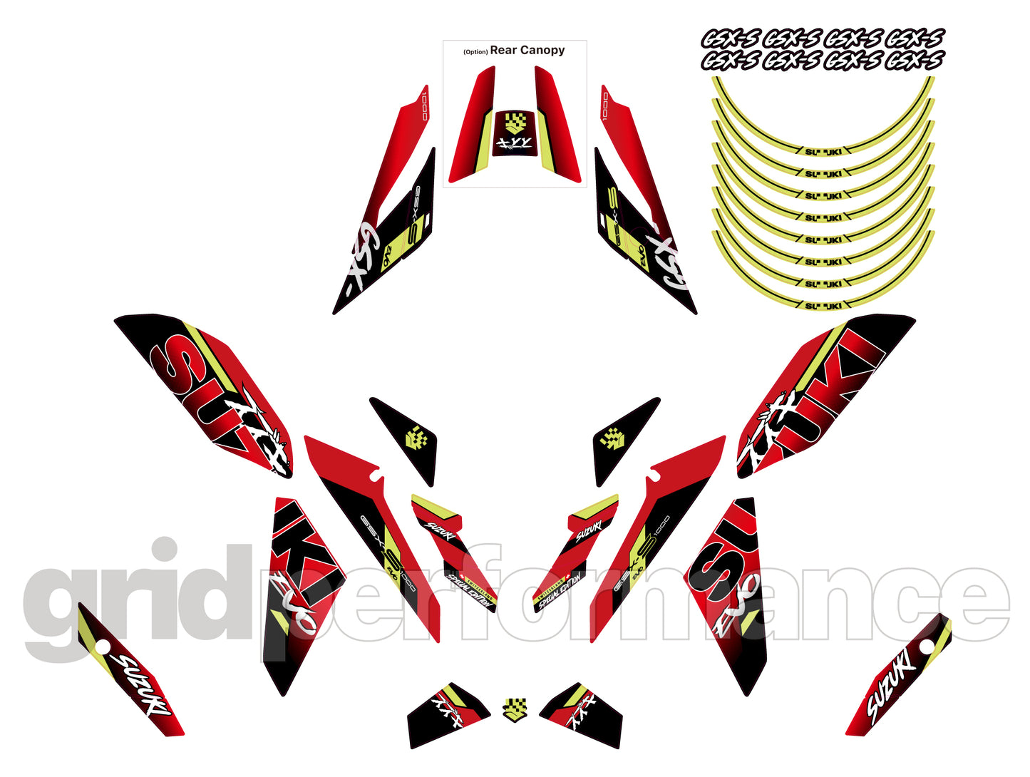 SUZUKI GSX-S1000 Graphic Decal Sticker Kit (2-2.EVO)