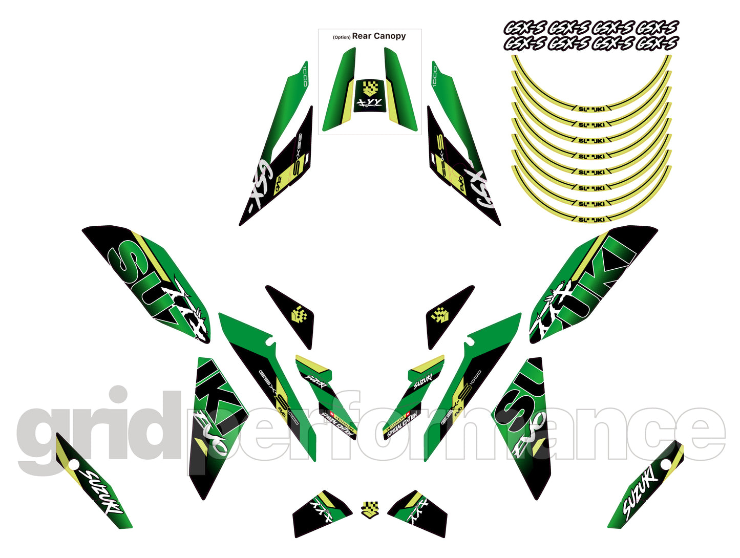 SUZUKI GSX-S1000 Graphic Decal Sticker Kit (2-3.EVO)