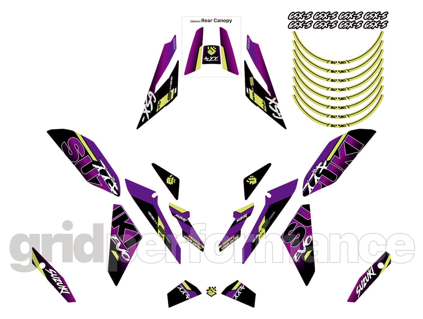 SUZUKI GSX-S1000 Graphic Decal Sticker Kit (2-4.EVO)