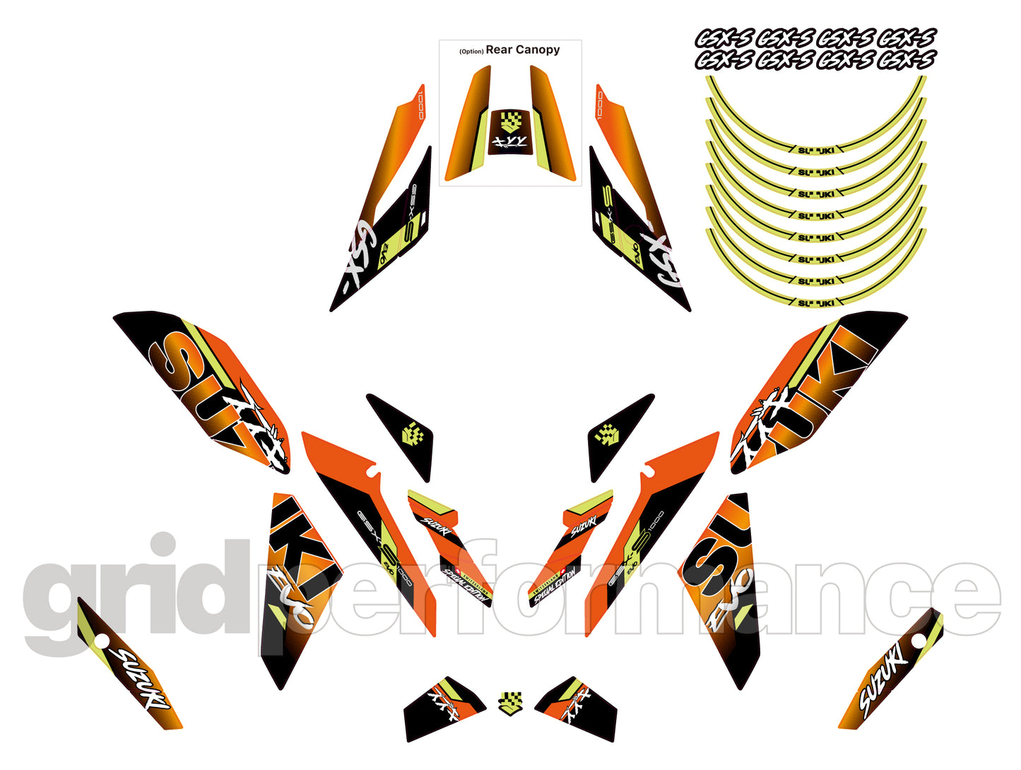 SUZUKI GSX-S1000 Graphic Decal Sticker Kit (2-5.EVO)