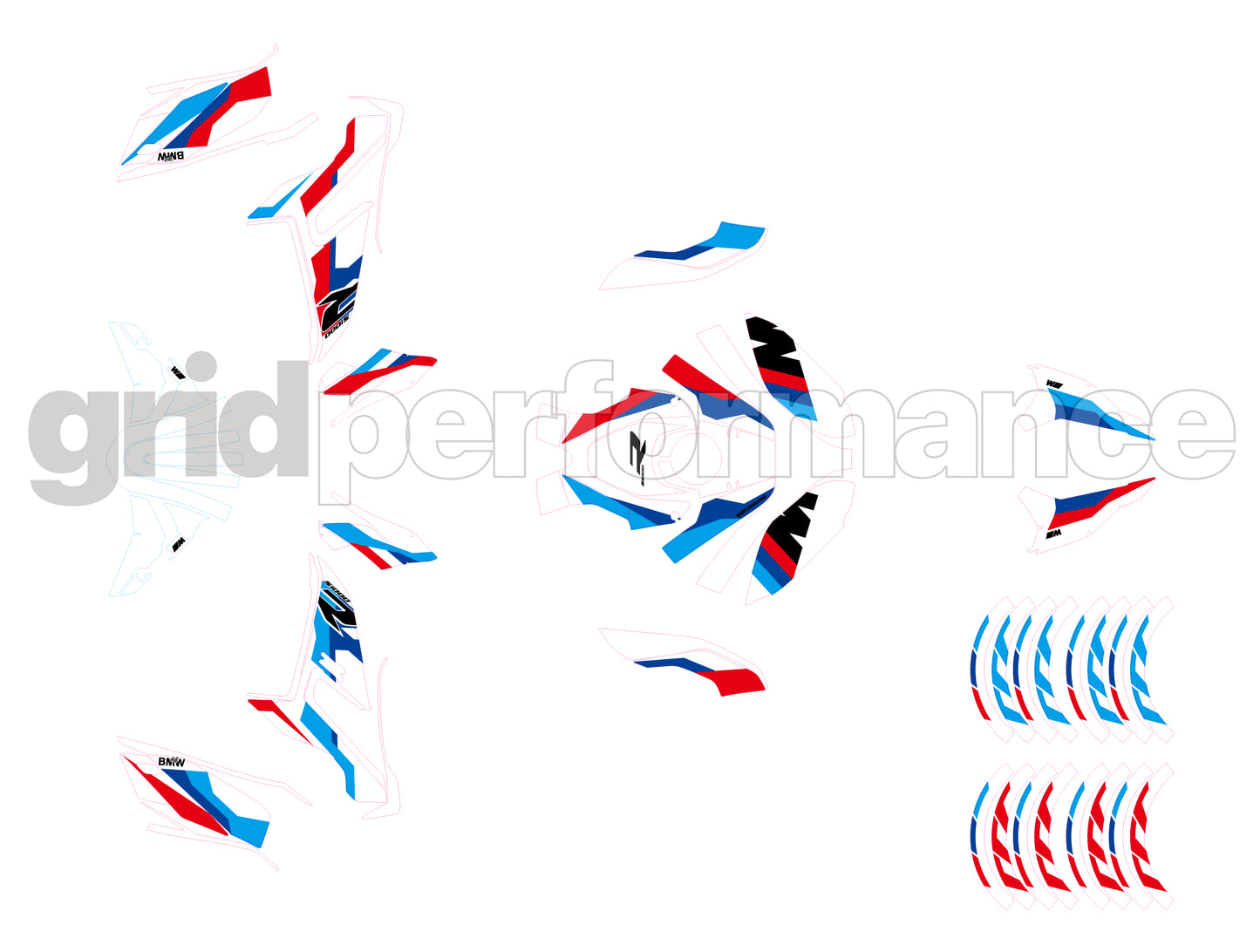 BMW S1000R Graphic Decal Sticker Kit (1-2.M)