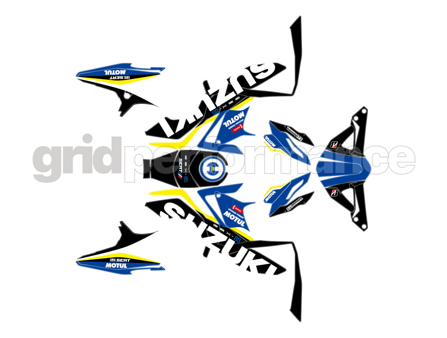 SUZUKI GSX-8S Custom Vinyl Graphic Decal Kit (2.S-R-R)