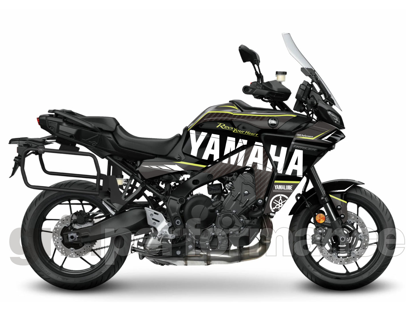 YAMAHA Tracer 9 GT+ Custom Vinyl Graphic Decal Kit (1-2.Carbon Pattern&Gray)