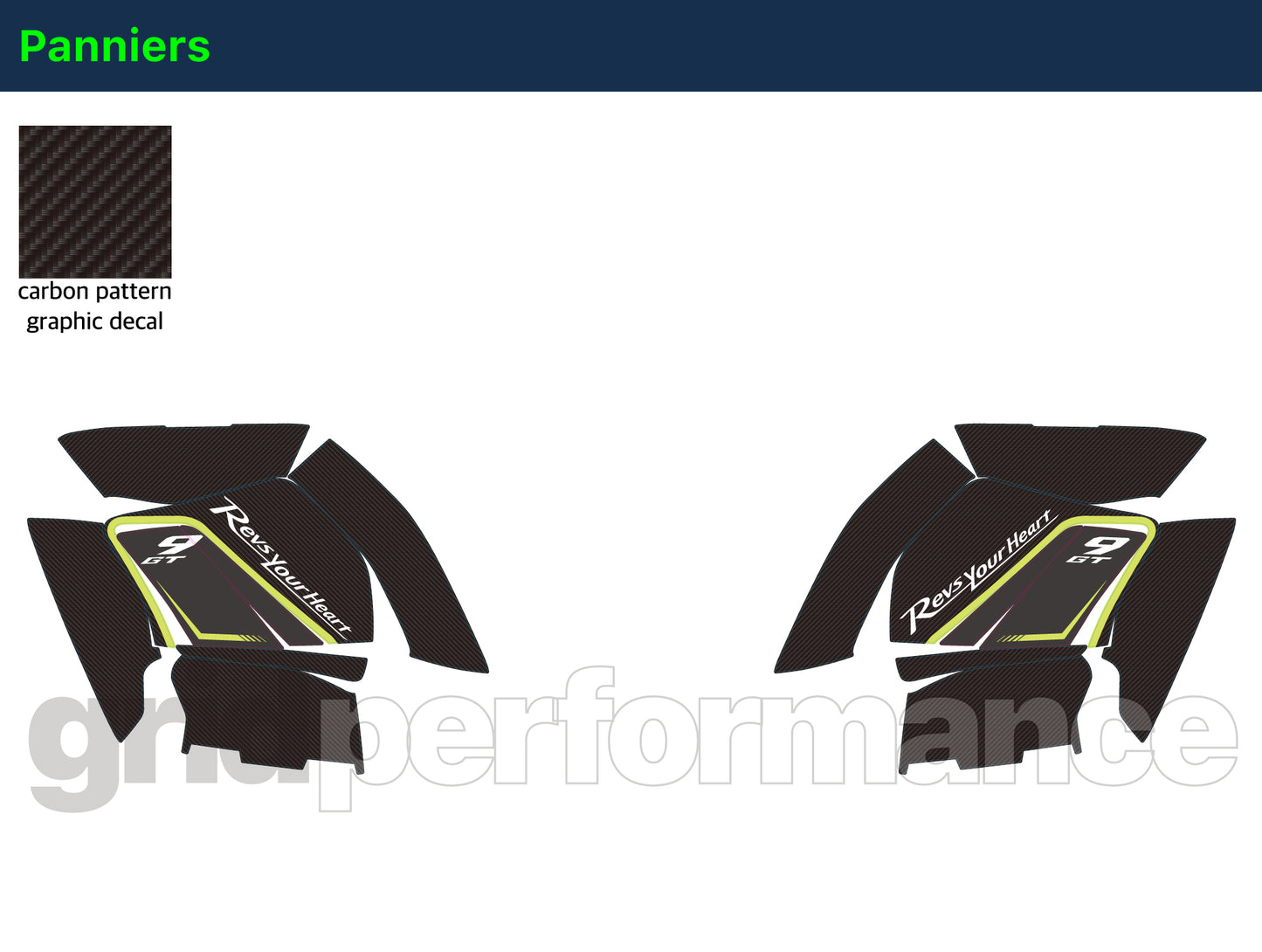YAMAHA Tracer 9 GT+ Custom Vinyl Graphic Decal Kit (1-2.Carbon Pattern&Gray)