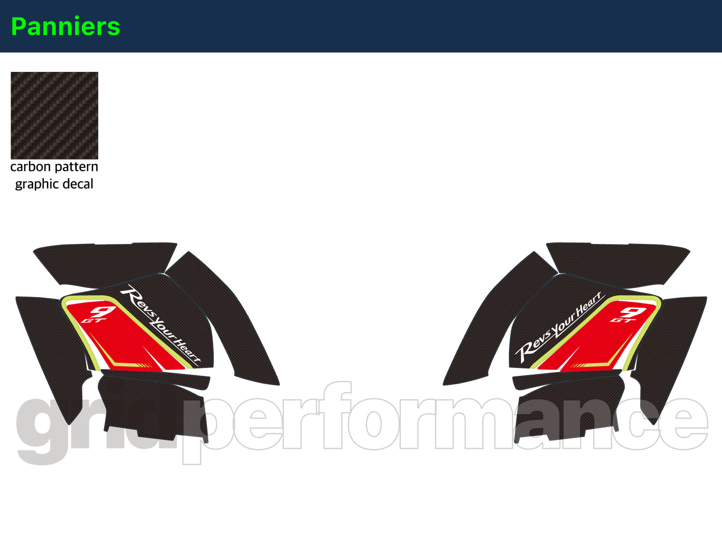YAMAHA Tracer 9 GT+ Custom Vinyl Graphic Decal Kit (1-3.Carbon Pattern&Red)