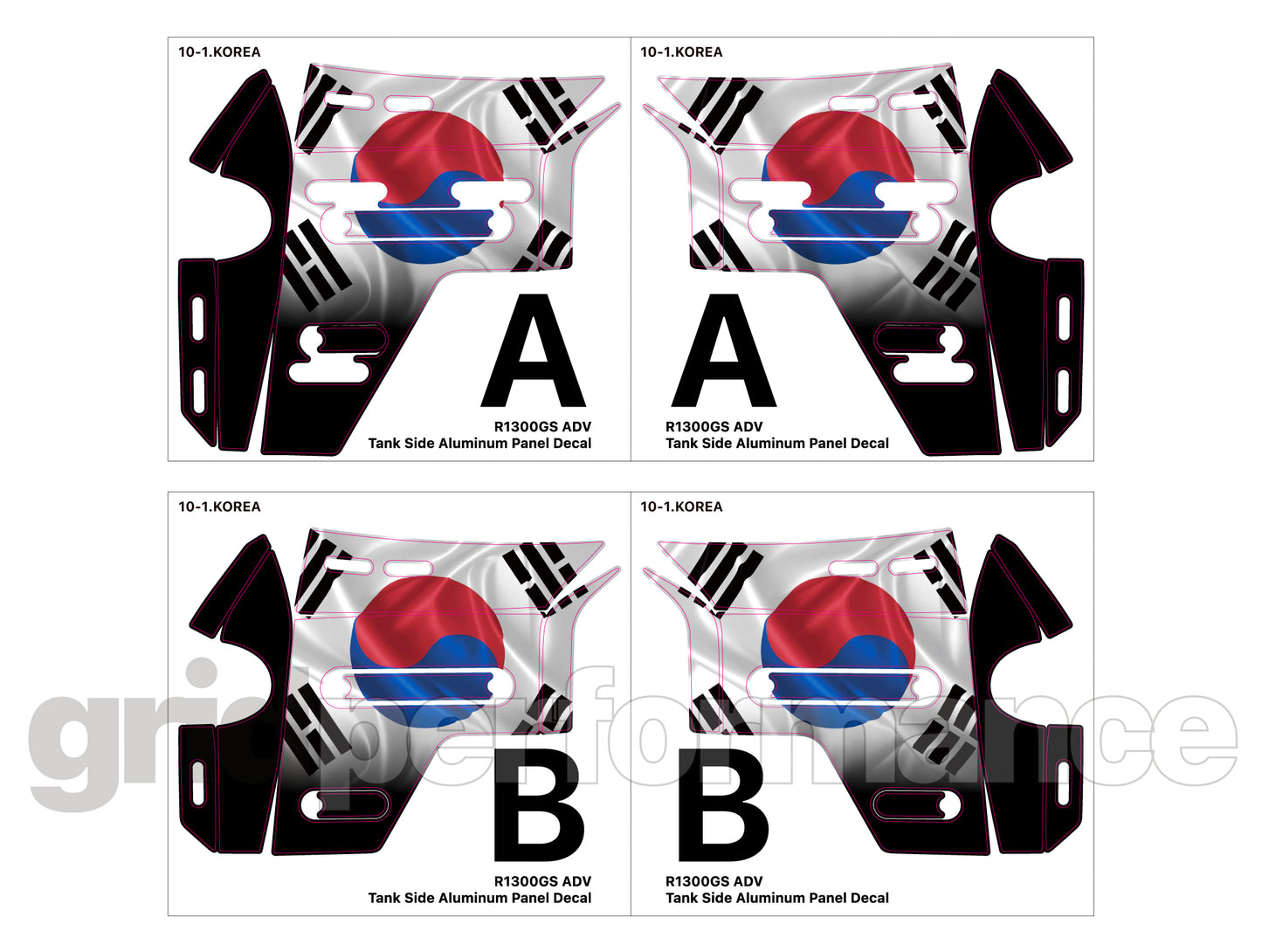BMW R1300GS ADV Adventure Tank Side Aluminum Graphic Panel Decal (10-1.KOREA)