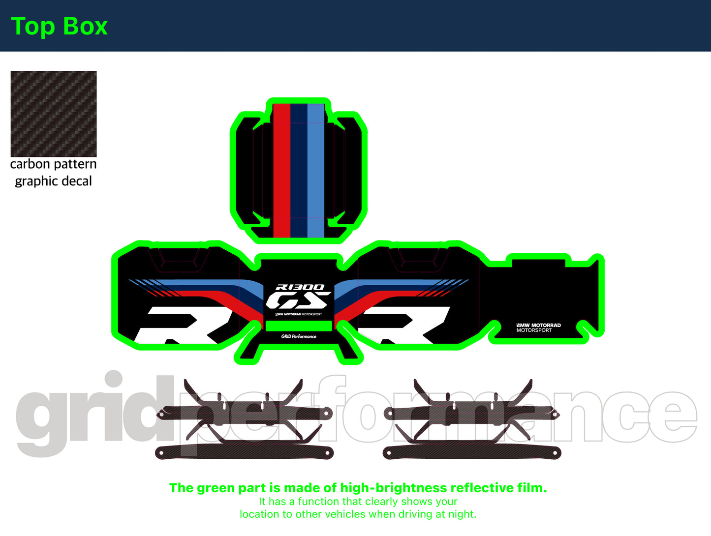 BMW R1300GS Adventure Aluminium Panniers Top Box Decal Sticker Kit (1-3.M)