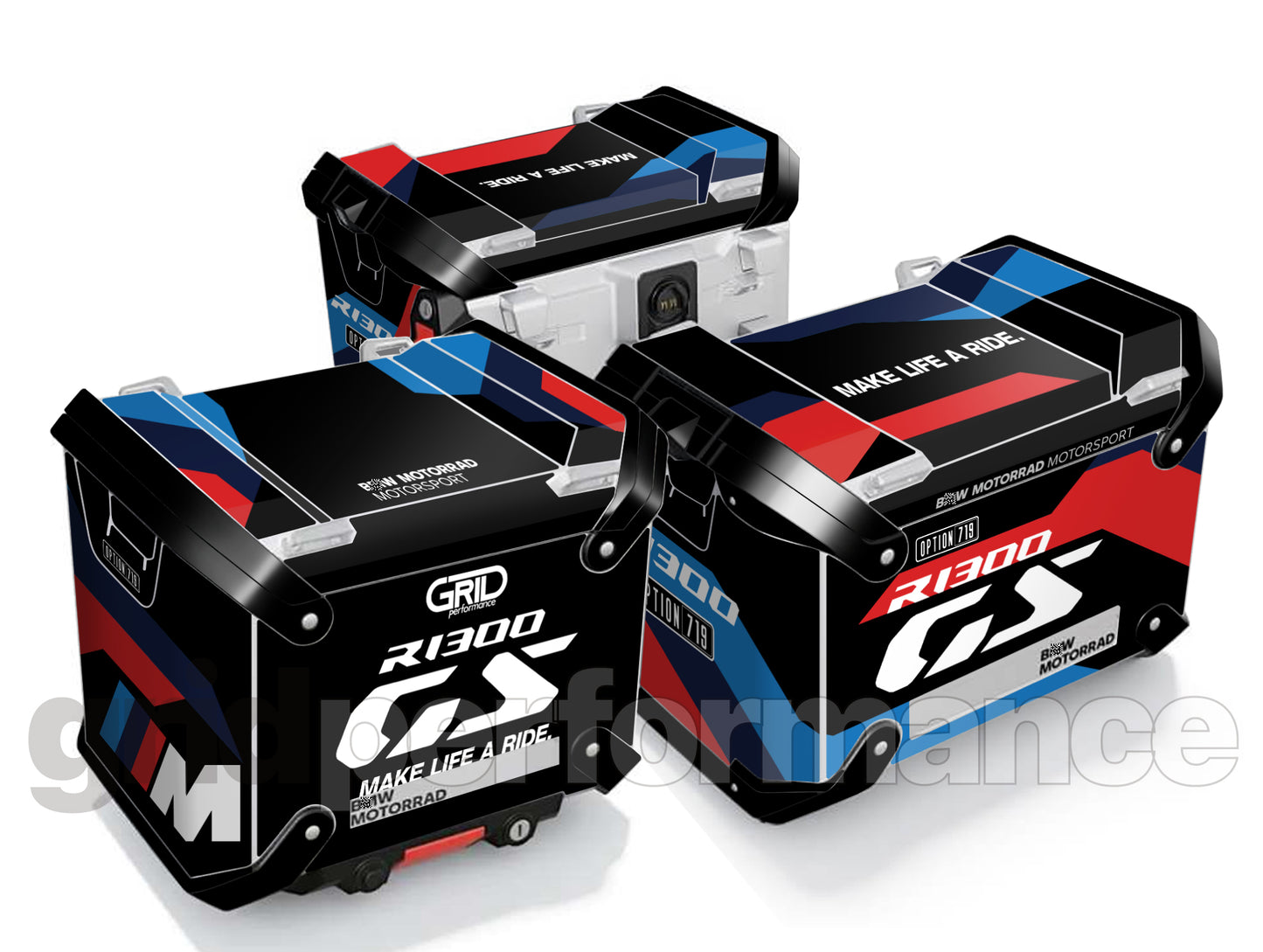 BMW R1300GS Adventure Aluminium Panniers Top Box Decal Sticker Kit (7-1.M)