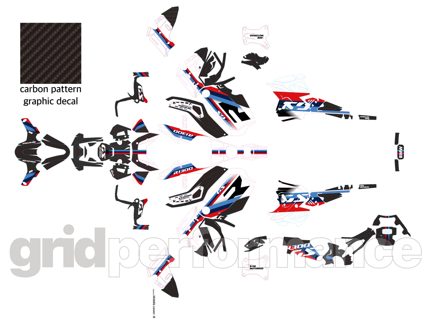 BMW R1300GS ADV Adventure Graphic Decal Sticker Kit (1-0.M)