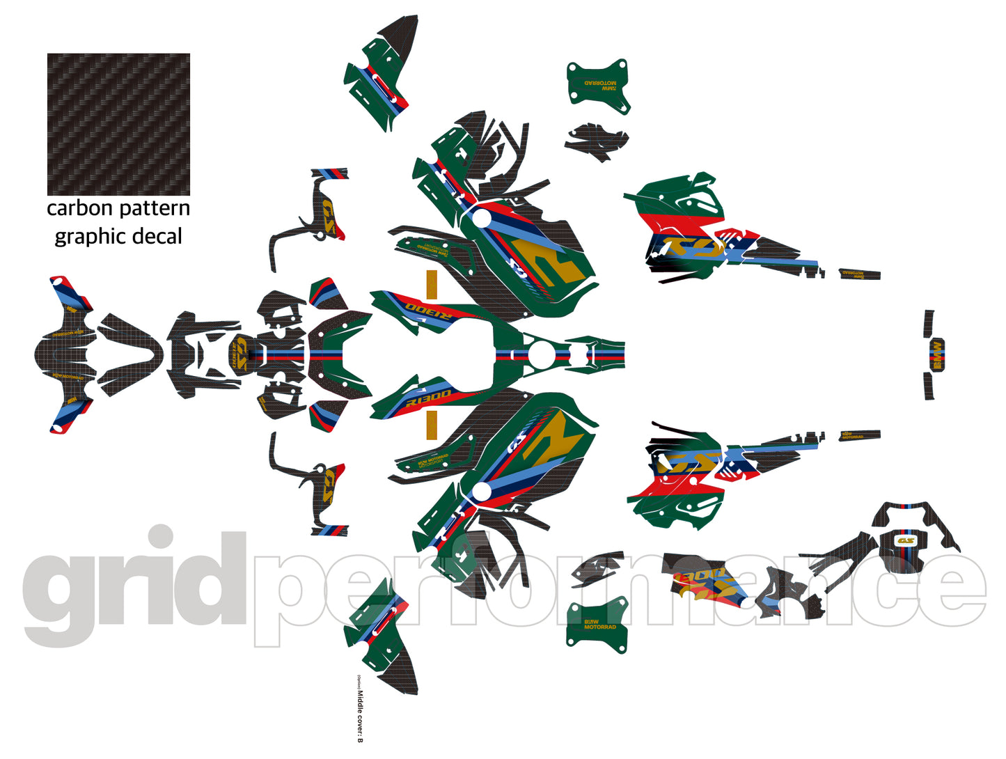 BMW R1300GS ADV Adventure Graphic Decal Sticker Kit (1-1.M)