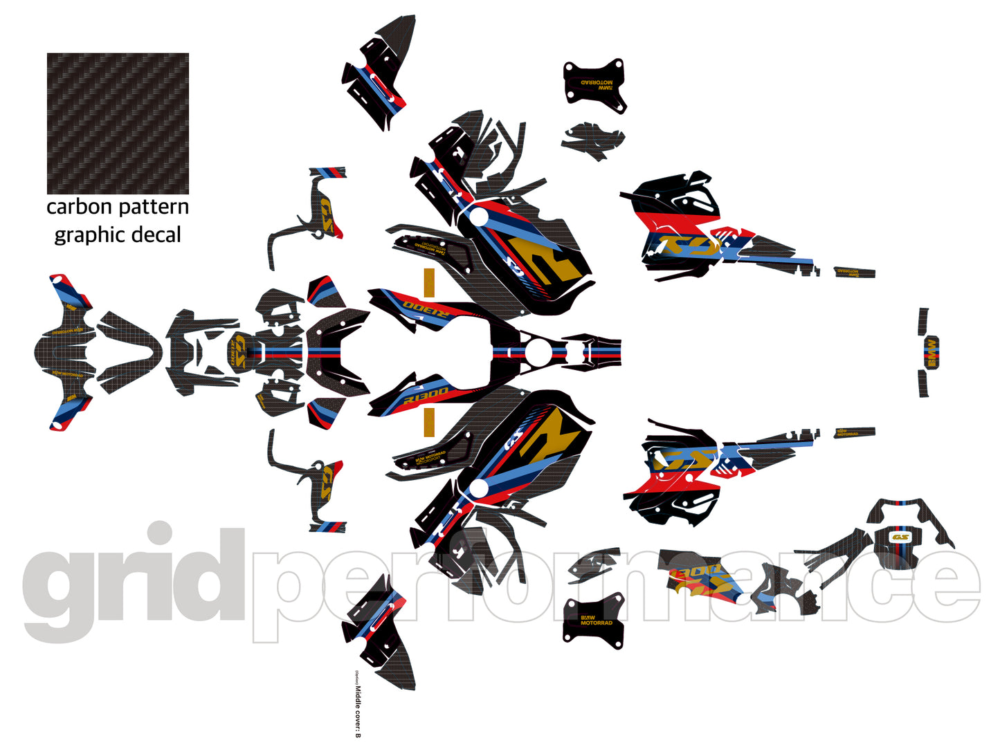 BMW R1300GS ADV Adventure Graphic Decal Sticker Kit (1-2.M)