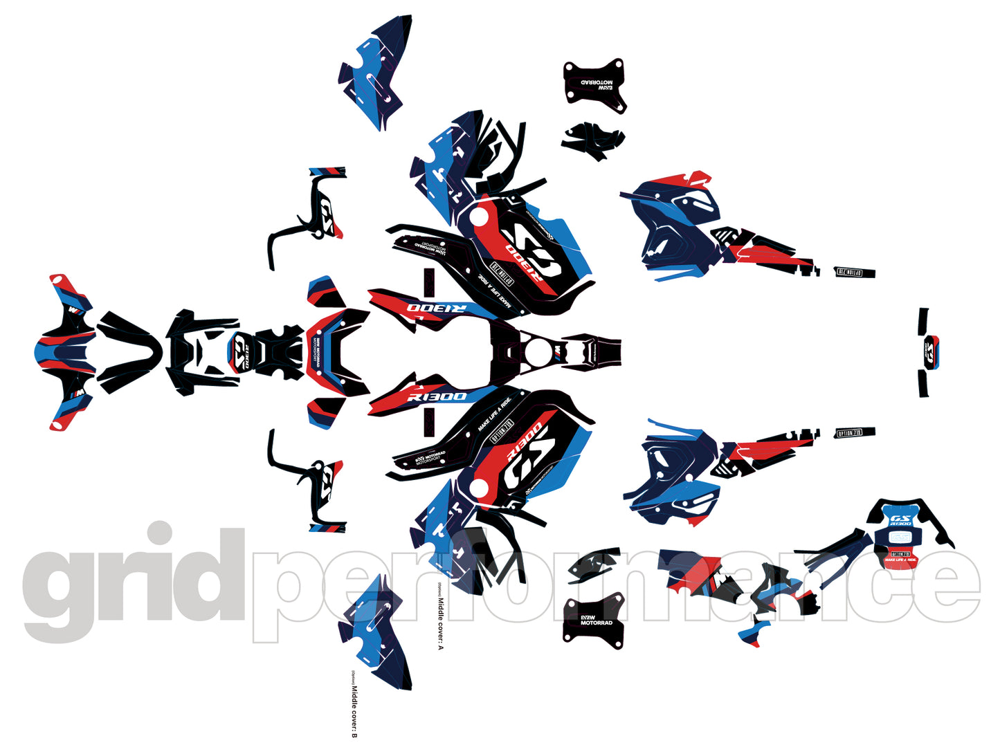 BMW R1300GS ADV Adventure Graphic Decal Sticker Kit (7-1.M)