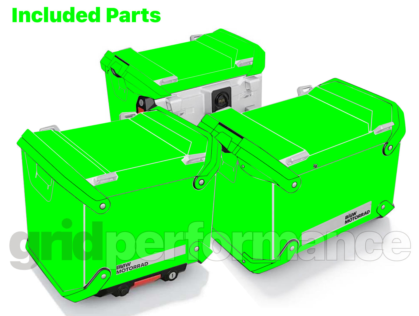 BMW R1300GS Adventure Aluminium Panniers Top Box Decal Sticker Kit (6-1.OPTION 719)