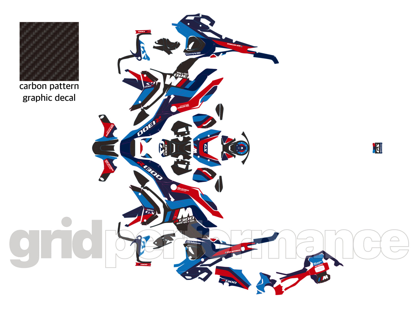 BMW R1300GS Custom Vinyl Graphic Decal Kit (1-3.M)