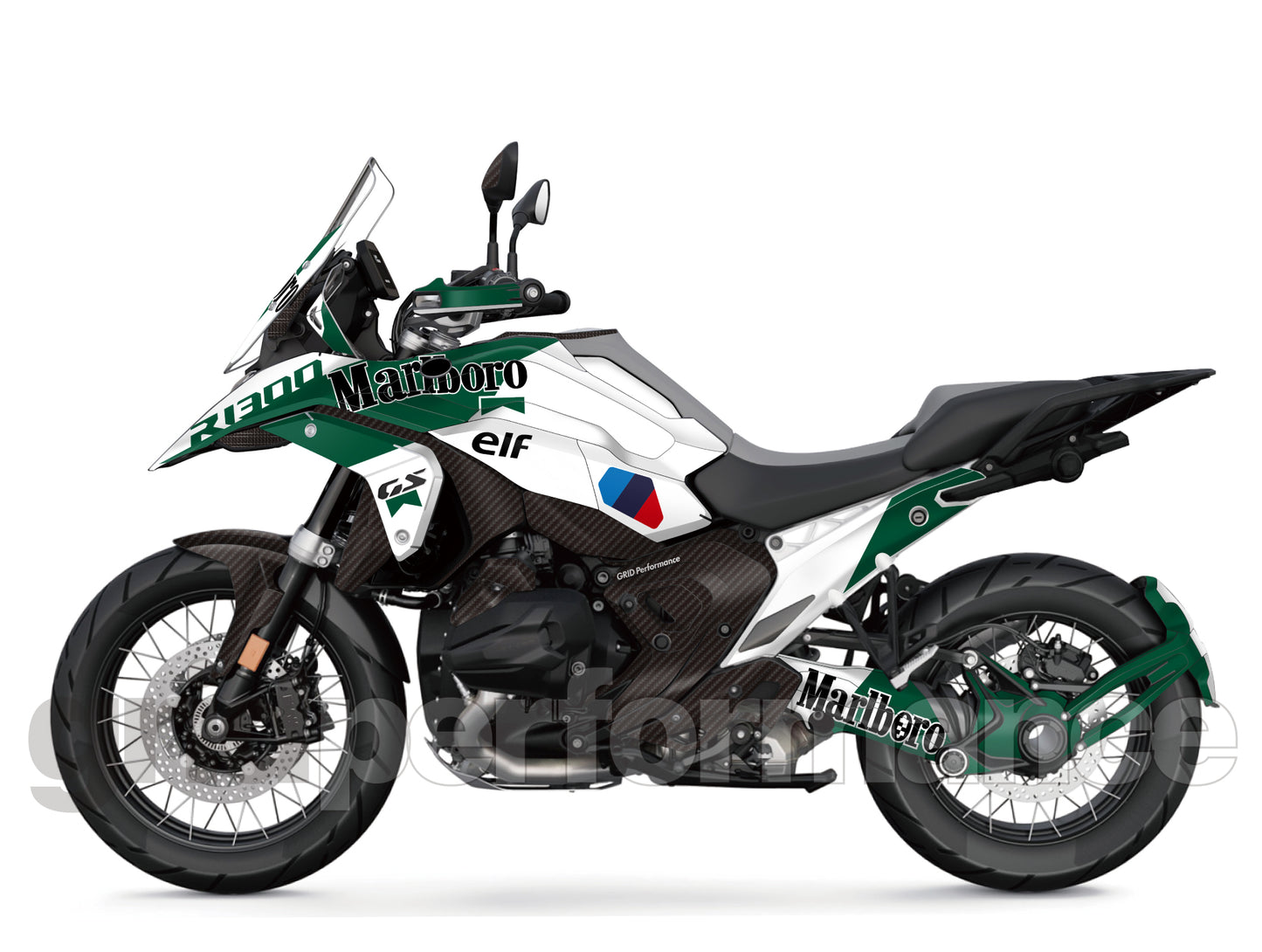 BMW R1300GS Custom Vinyl Graphic Decal Kit (3-3.Marlbo Green)