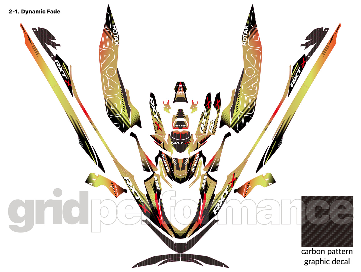 2024~ SEADOO RXT X 325 Graphic Decal Sticker Kit (2.Dynamic Fade)