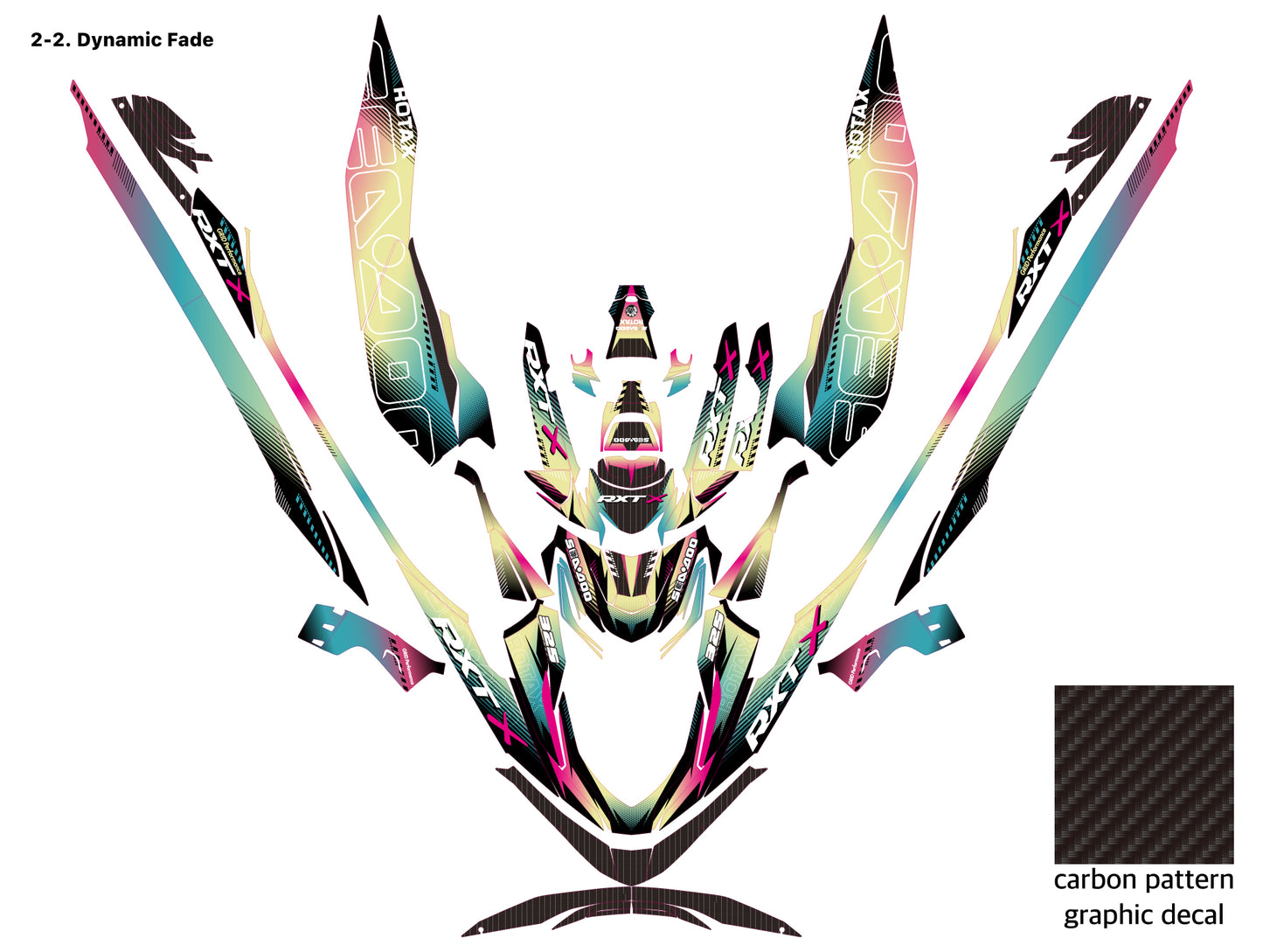 2024~ SEADOO RXT X 325 Graphic Decal Sticker Kit (2.Dynamic Fade)