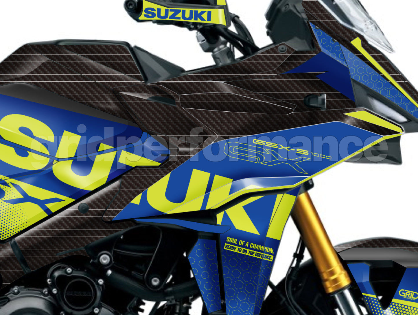 SUZUKI GSX-S1000 GX Graphic Decal Sticker Kit (0-10.Carbon)
