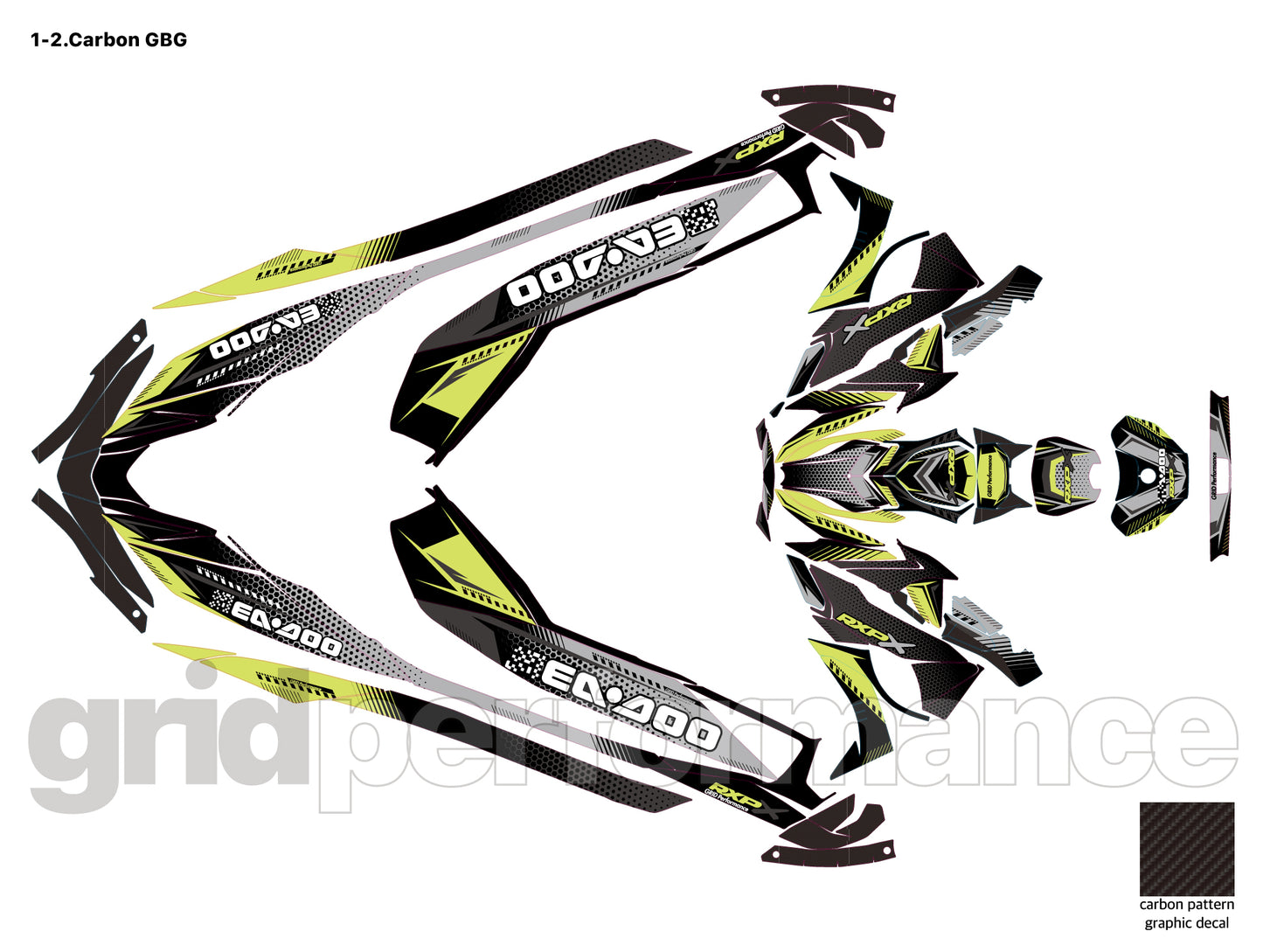 2024~ SEADOO RXP X 325 Graphic Decal Sticker Kit (1.Carbon)