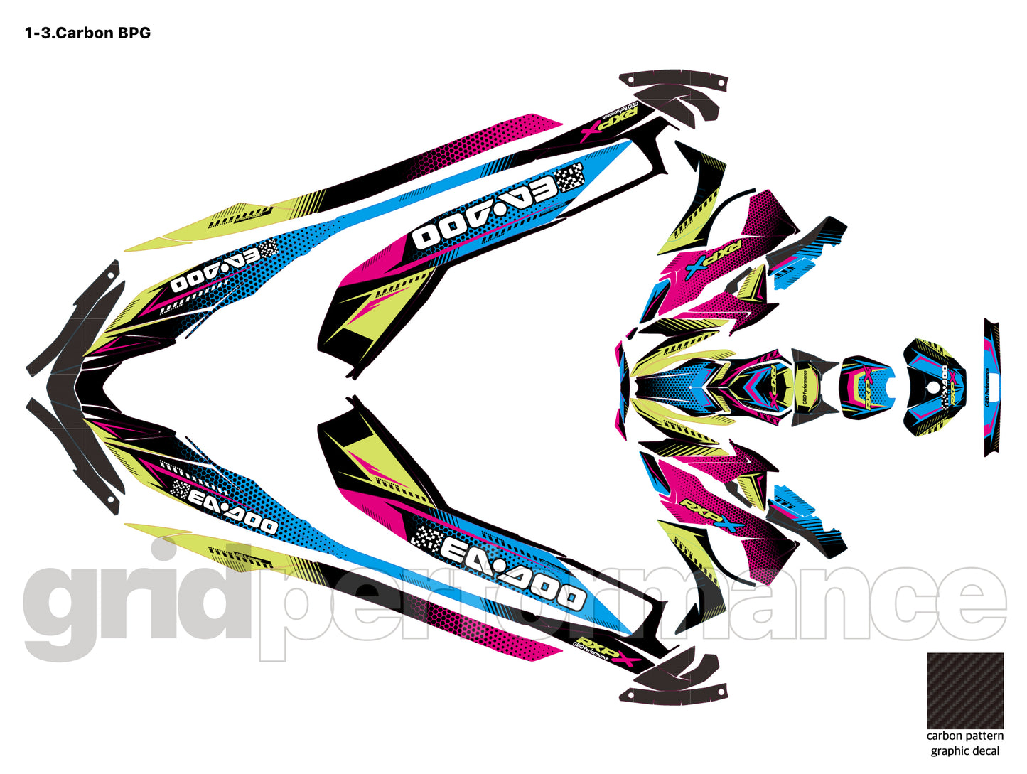 2024~ SEADOO RXP X 325 Graphic Decal Sticker Kit (1.Carbon)