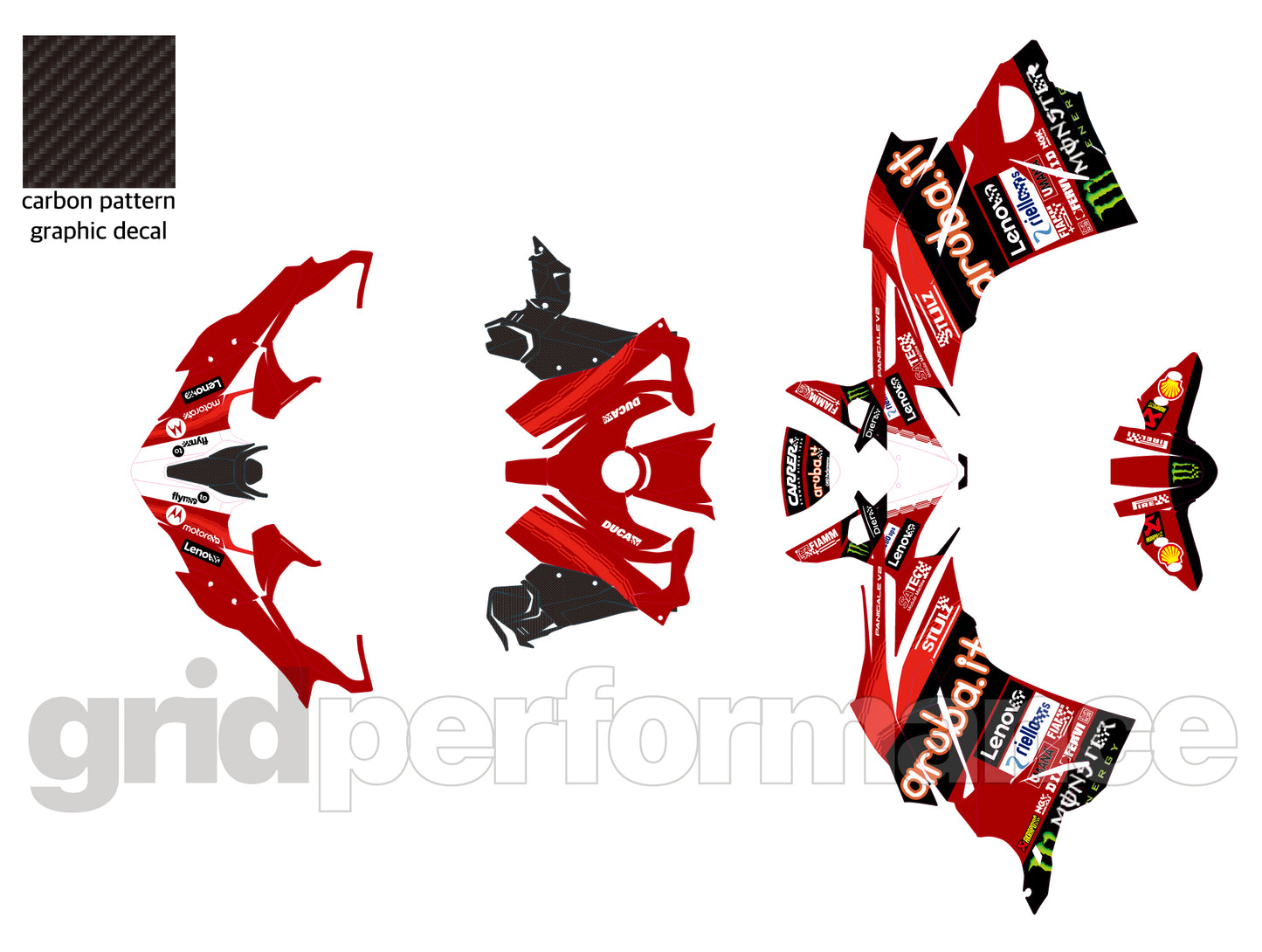 Ducati Panigale V2S Custom Vinyl Graphic Decal Kit (1-1.SBK RED)
