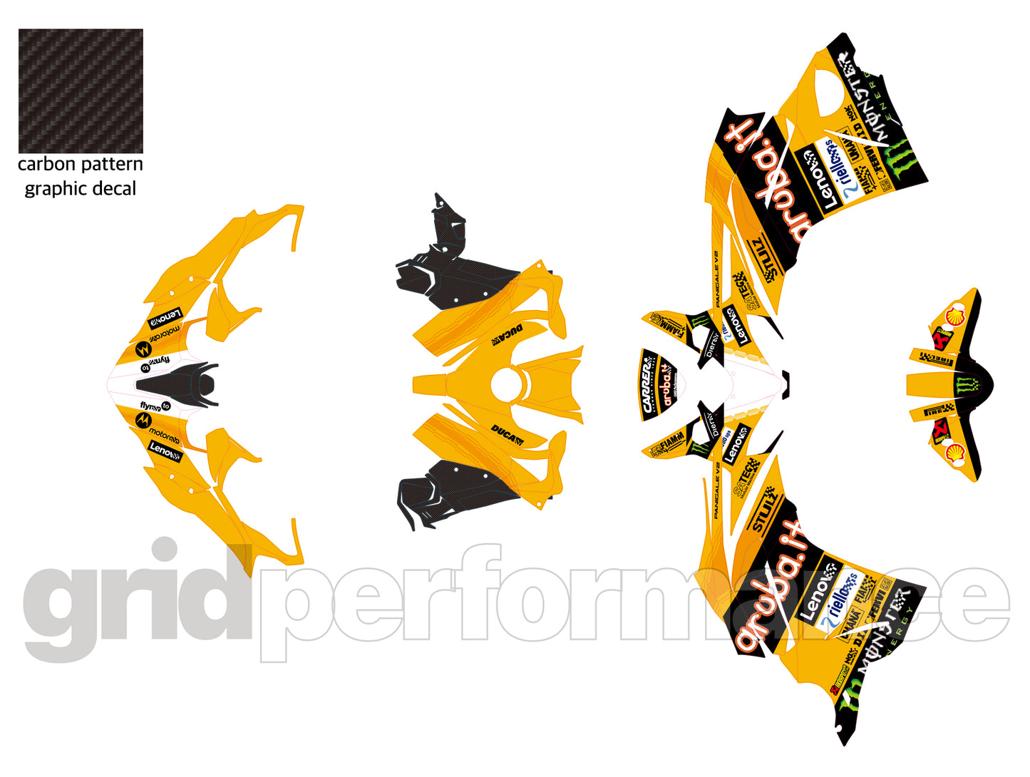 Ducati Panigale V2S Custom Vinyl Graphic Decal Kit (1-2.SBK YELLOW)