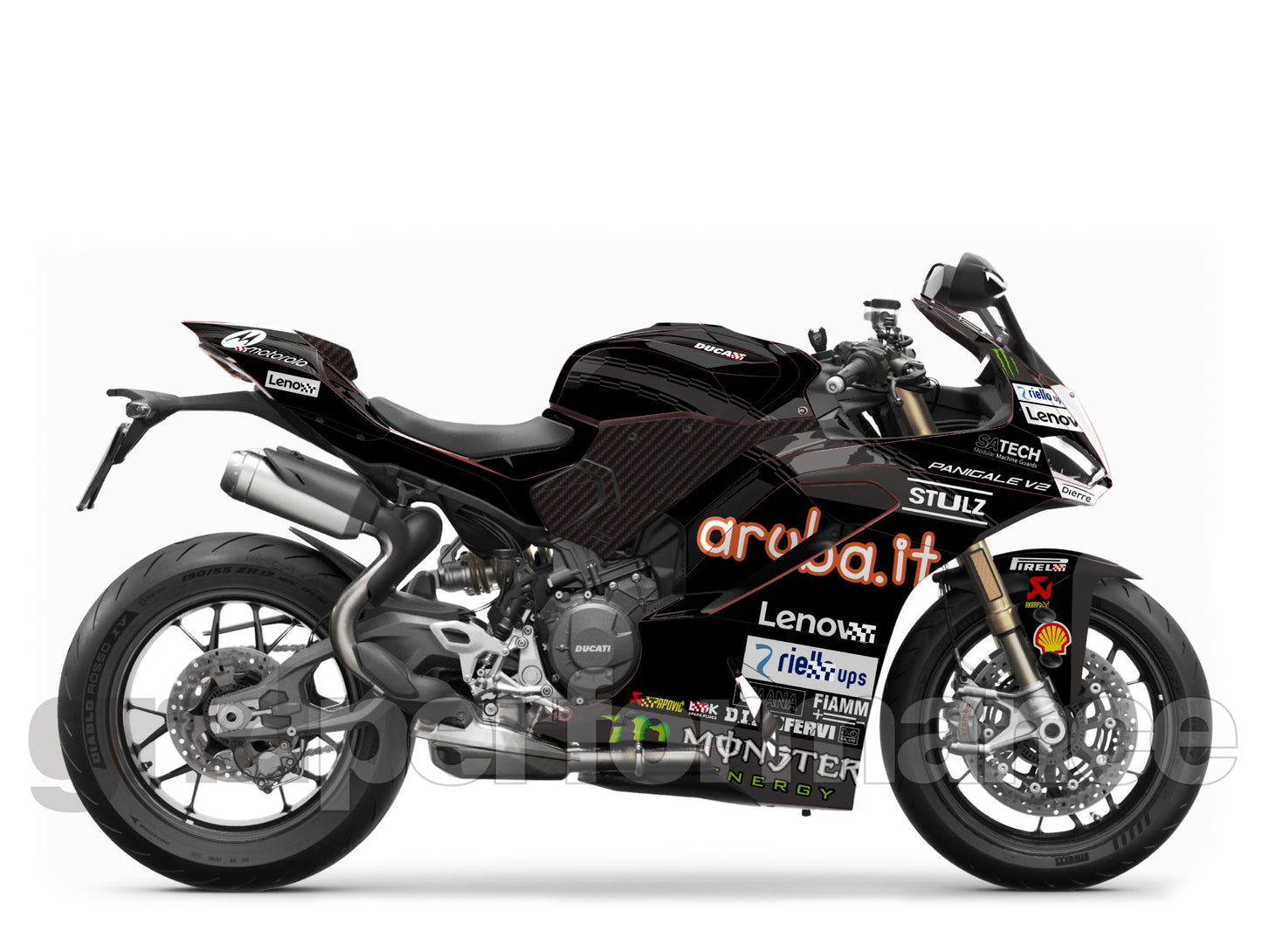 Ducati Panigale V2S Custom Vinyl Graphic Decal Kit (1-3.SBK BLACK)