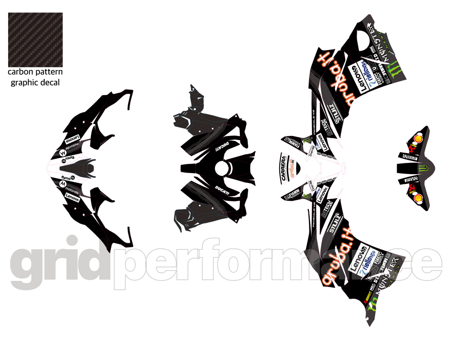 Ducati Panigale V2S Custom Vinyl Graphic Decal Kit (1-3.SBK BLACK)