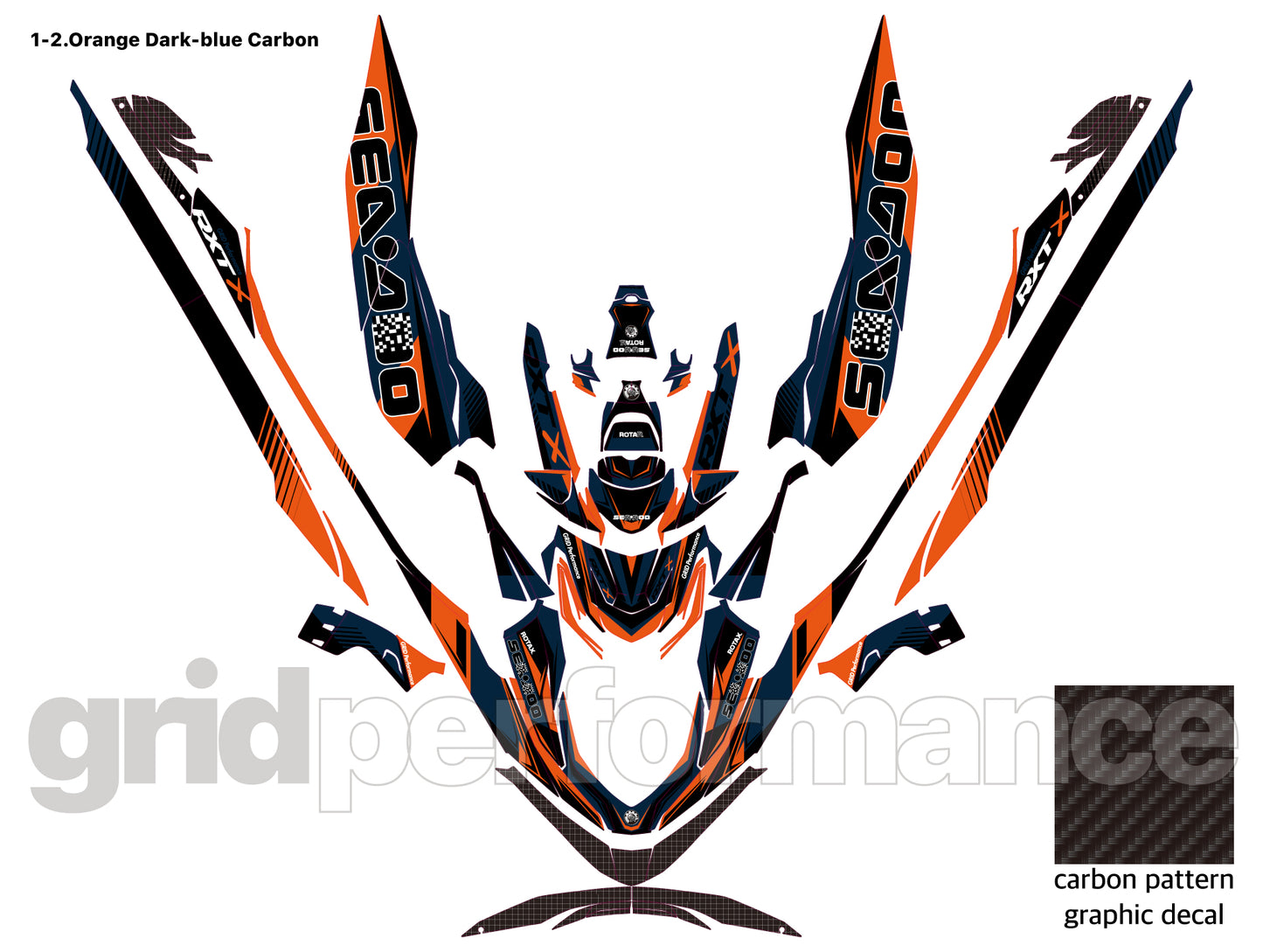 2024~ SEADOO RXT X 325 Graphic Decal Sticker Kit (1.Carbon)