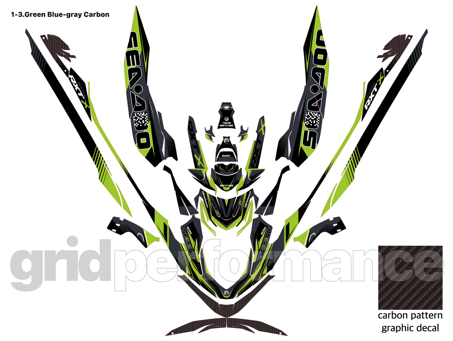 2024~ SEADOO RXT X 325 Graphic Decal Sticker Kit (1.Carbon)