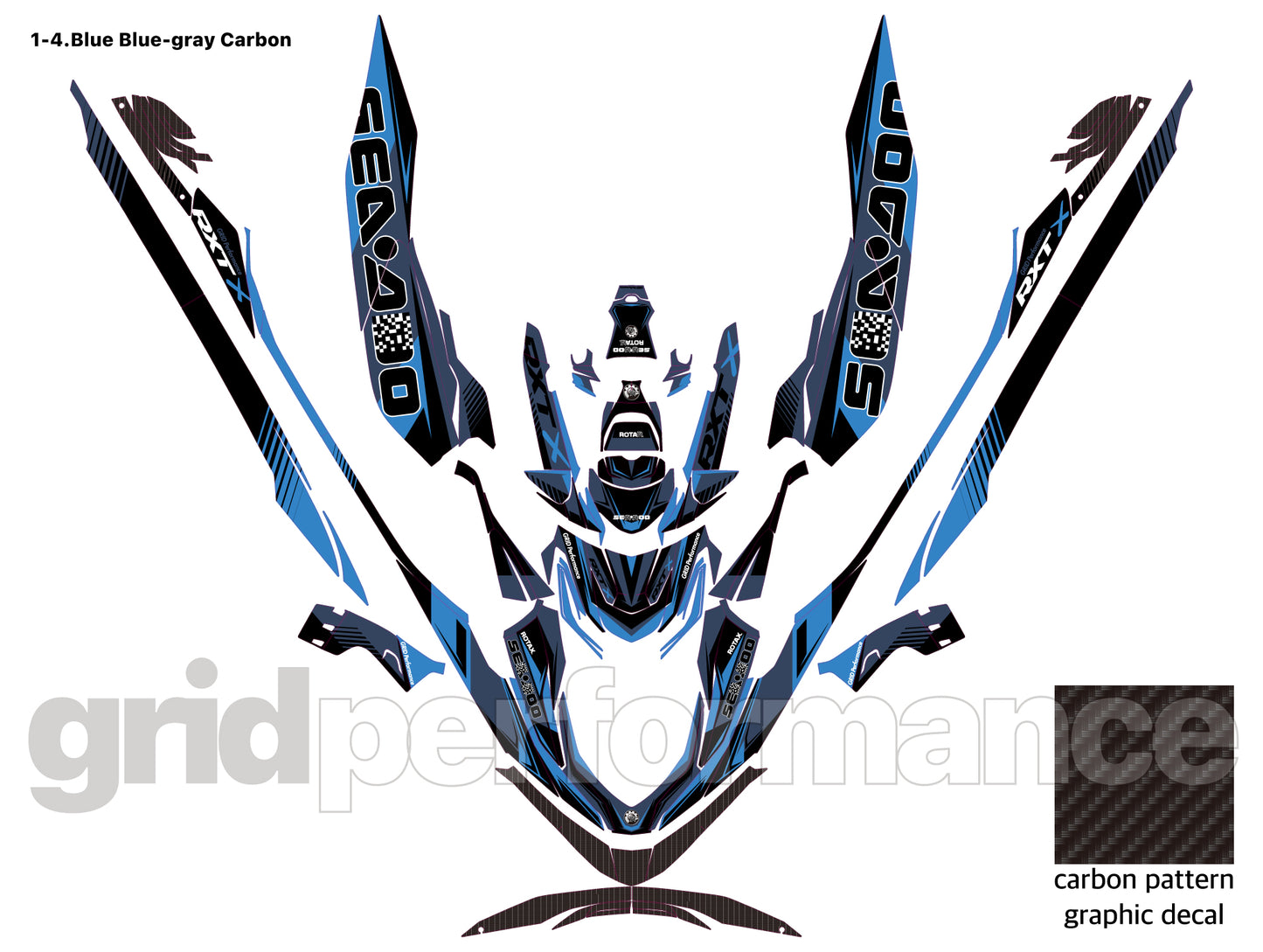 2024~ SEADOO RXT X 325 Graphic Decal Sticker Kit (1.Carbon)