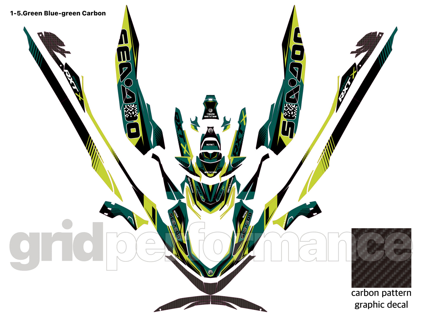 2024~ SEADOO RXT X 325 Graphic Decal Sticker Kit (1.Carbon)