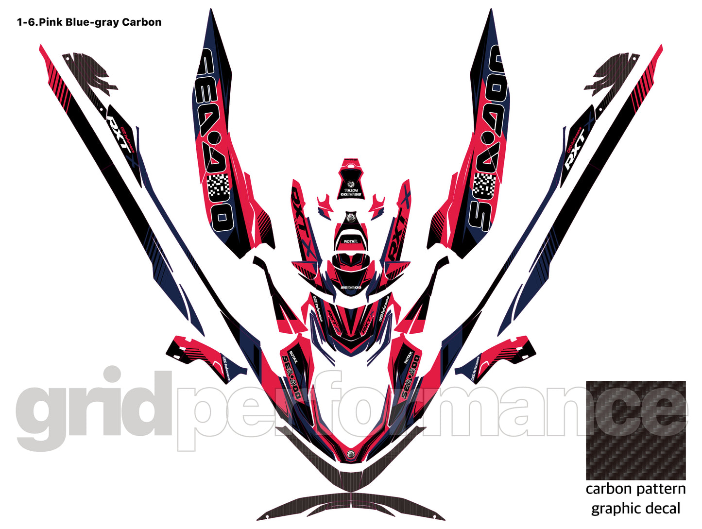 2024~ SEADOO RXT X 325 Graphic Decal Sticker Kit (1.Carbon)