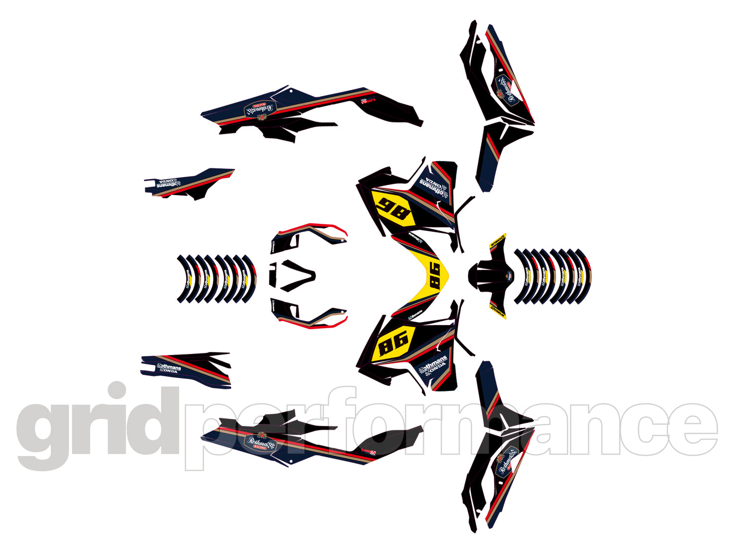 Honda Forza 750 Custom Vinyl Graphic Decal Kit (1-2.ROTHMA Black)