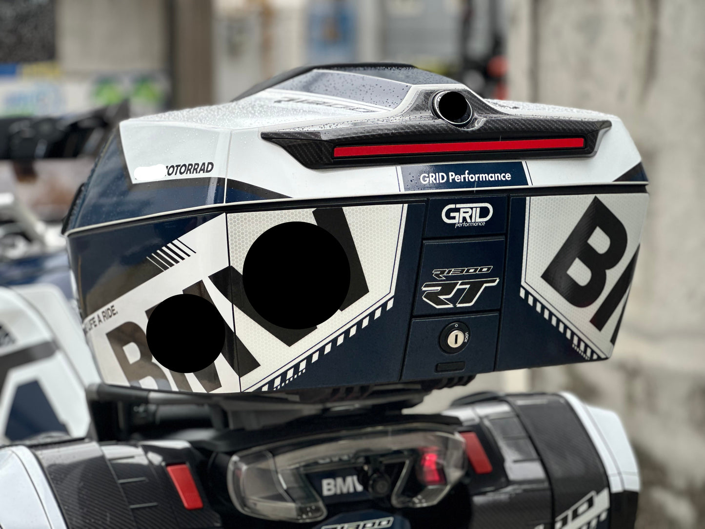 BMW R1300RT Pannier & Top Box Rear Reflective Decal Sticker (1-3.White Green)