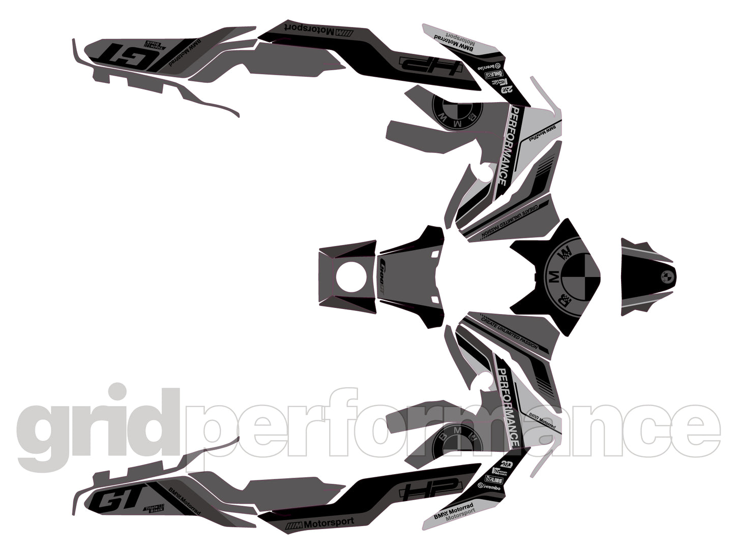 BMW C400GT Custom Vinyl Graphic Decal Kit (4-4.Triple Black)