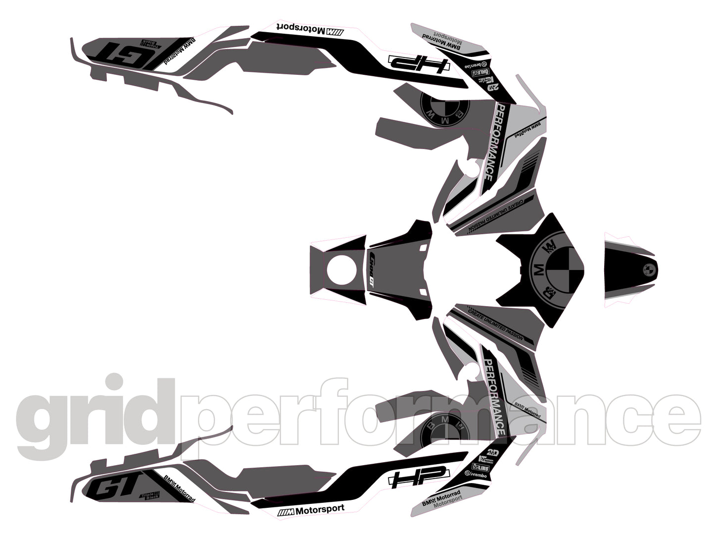 BMW C400GT Custom Vinyl Graphic Decal Kit (4-5.Triple Black)
