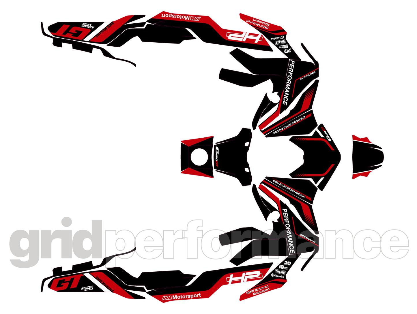 BMW C400GT Custom Vinyl Graphic Decal Kit (8-1.Triple Black)