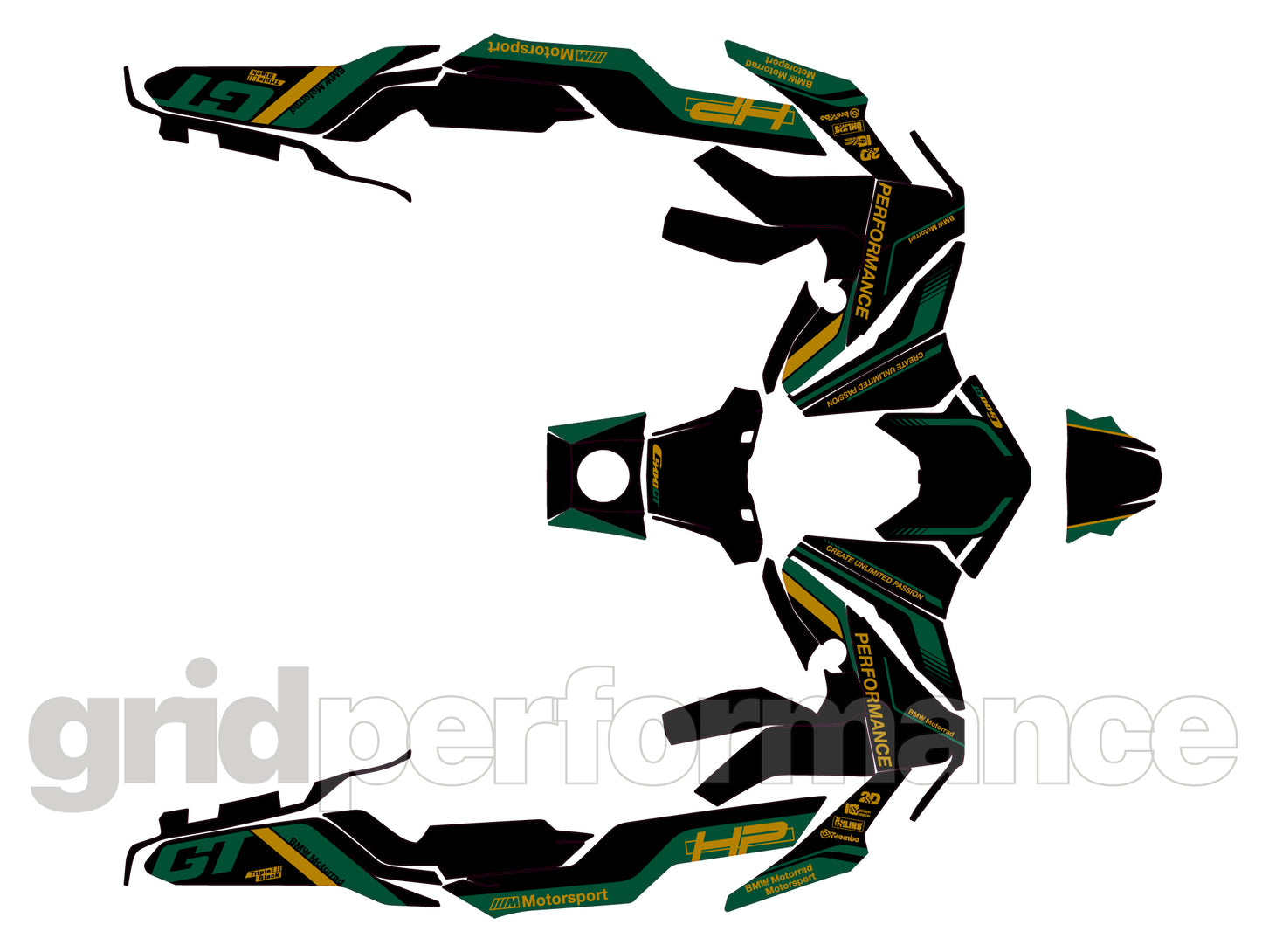 BMW C400GT Custom Vinyl Graphic Decal Kit (8-6.Triple Black)