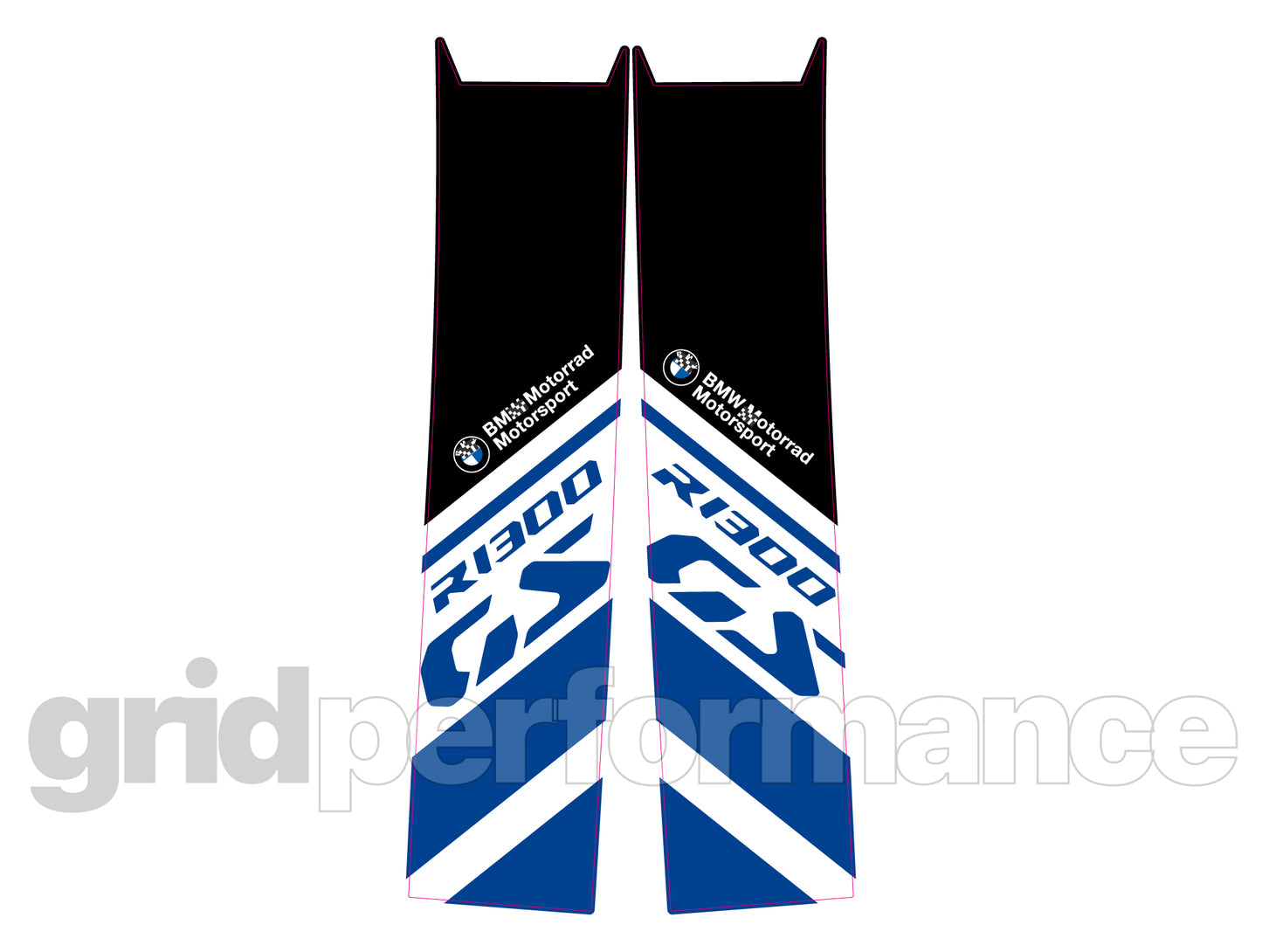 BMW R1300GS Vario Side Pannier Rear Reflective Decal (1002.Blue)