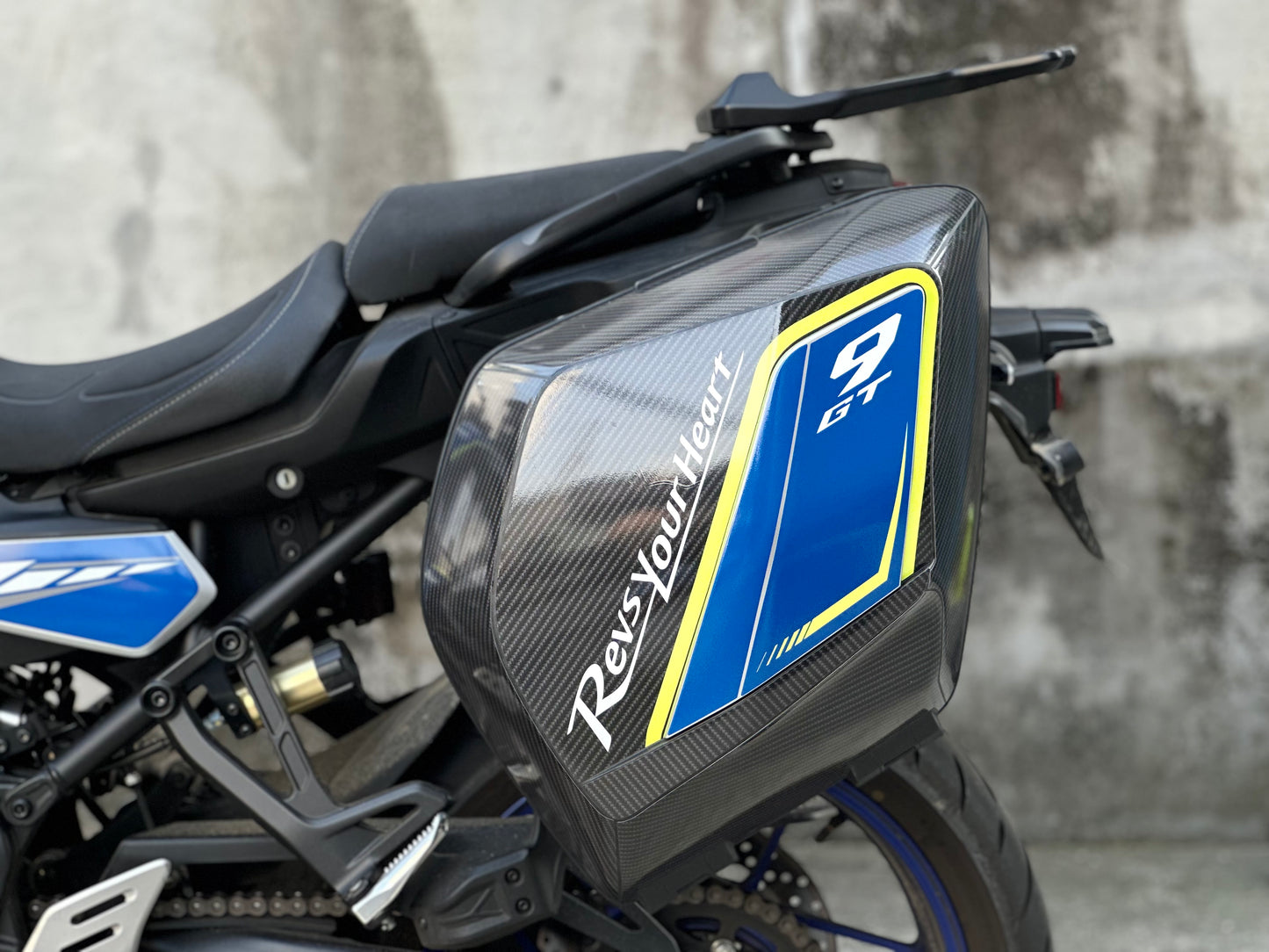 YAMAHA Tracer 9 GT+ Custom Vinyl Graphic Decal Kit (1-1.Carbon Pattern&Blue)
