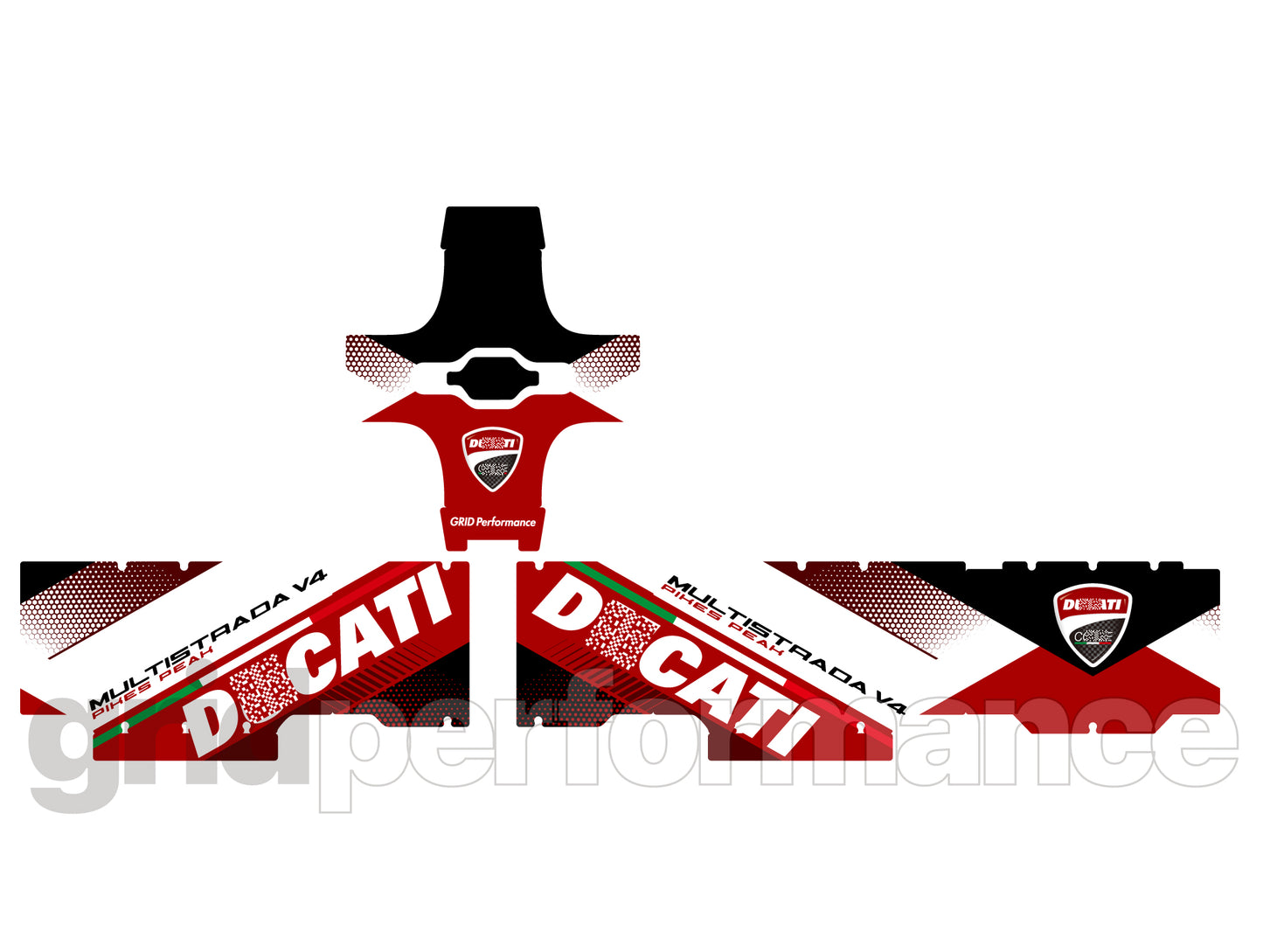 DUCATI Multistrada V4 PP Aluminium Top Box Decal Sticker Kit (Type-A)