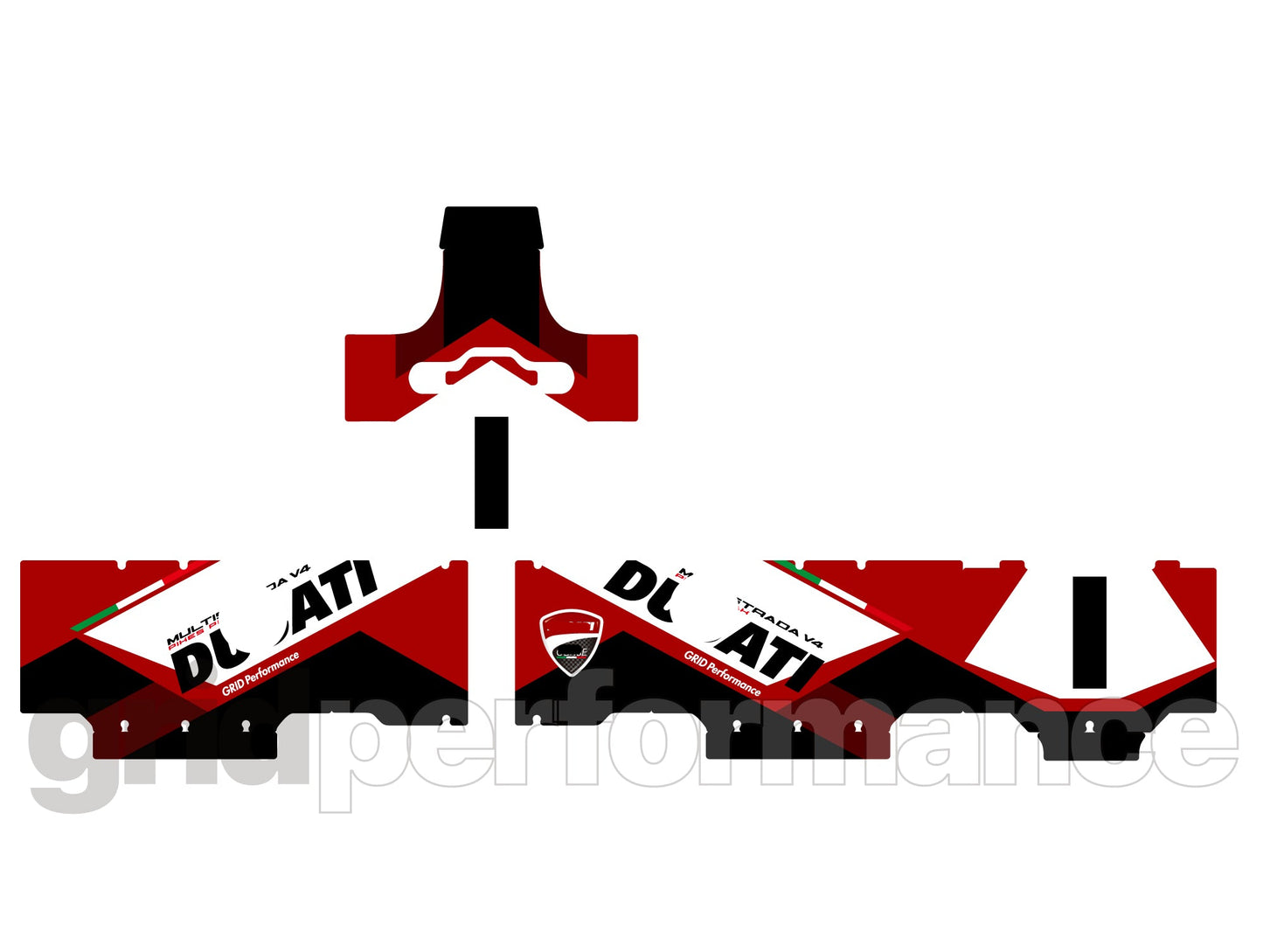DUCATI Multistrada V4 PP Aluminium Top Box Decal Sticker Kit (Type-B)