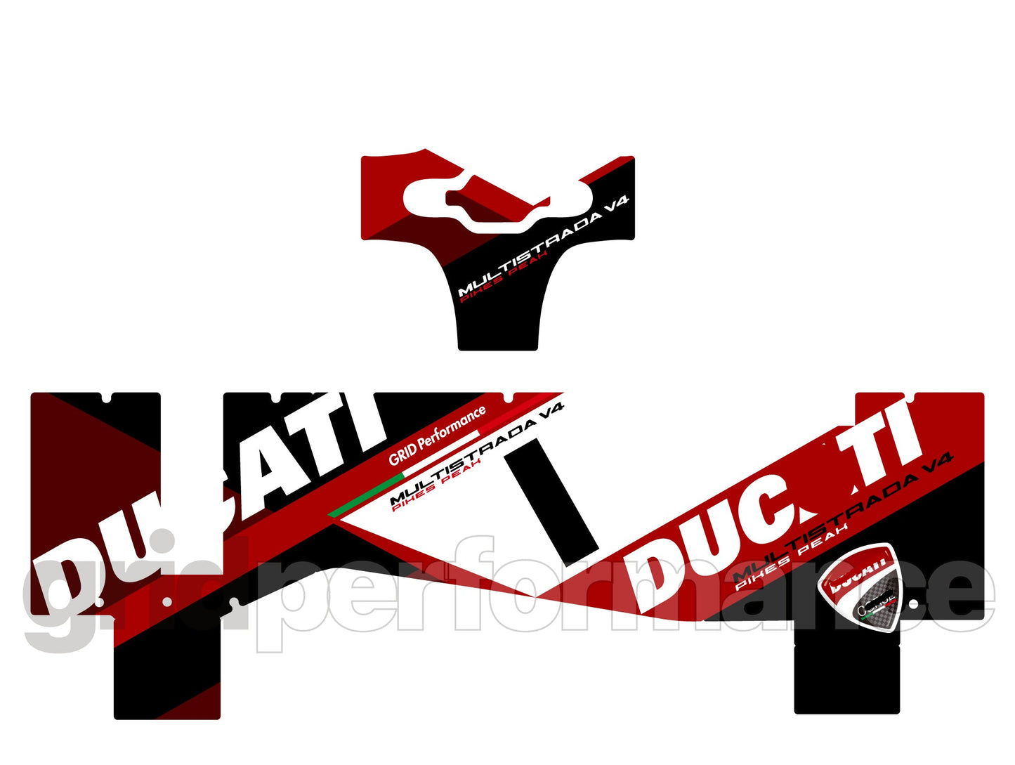 DUCATI Multistrada V4 PP Aluminium Painners Decal Sticker Kit (Type-B)