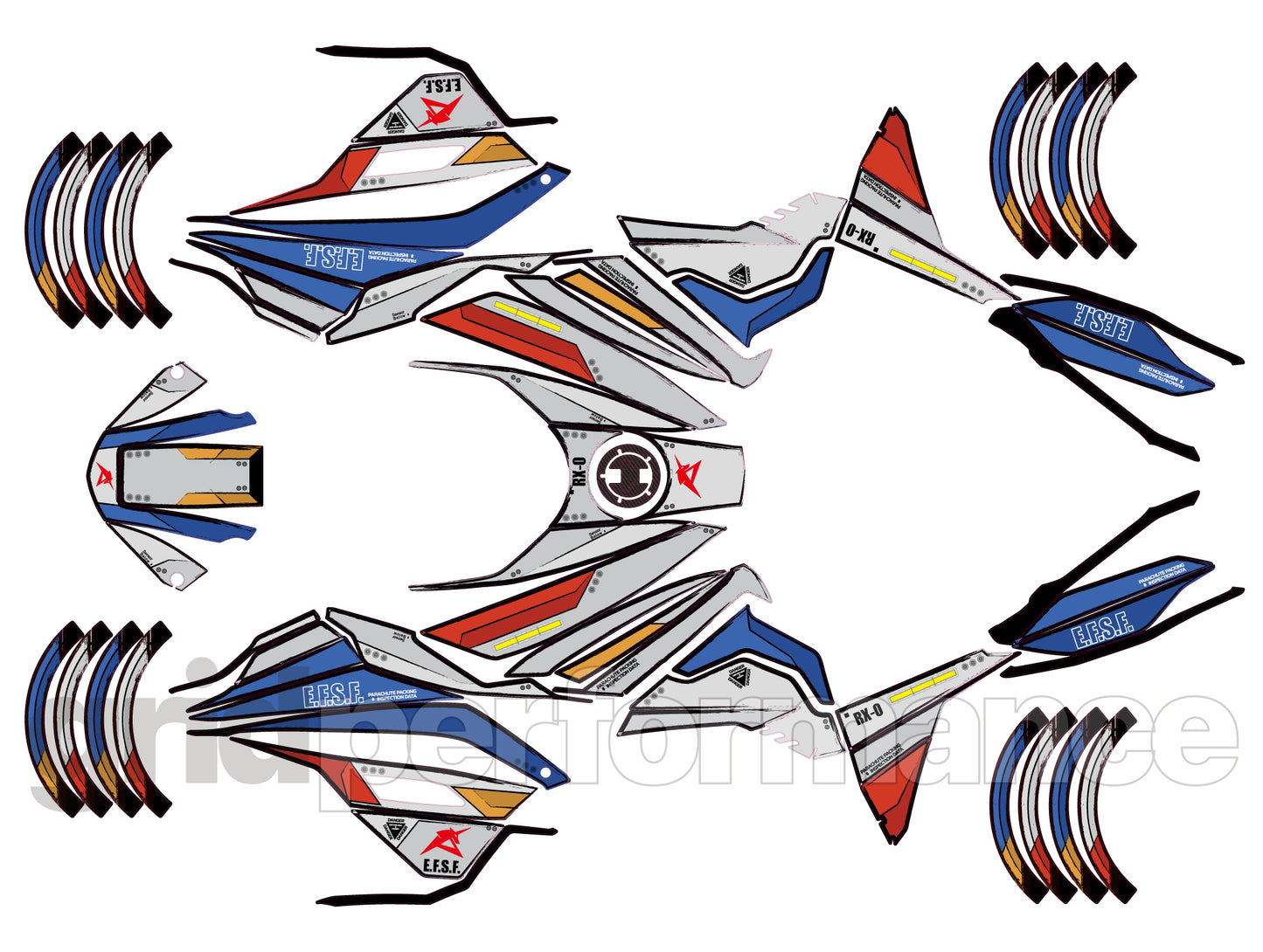 Motorcycle Fairing Decal Vinyl Sticker Kit – For SUZUKI KATANA (1-1.Mecha Style)